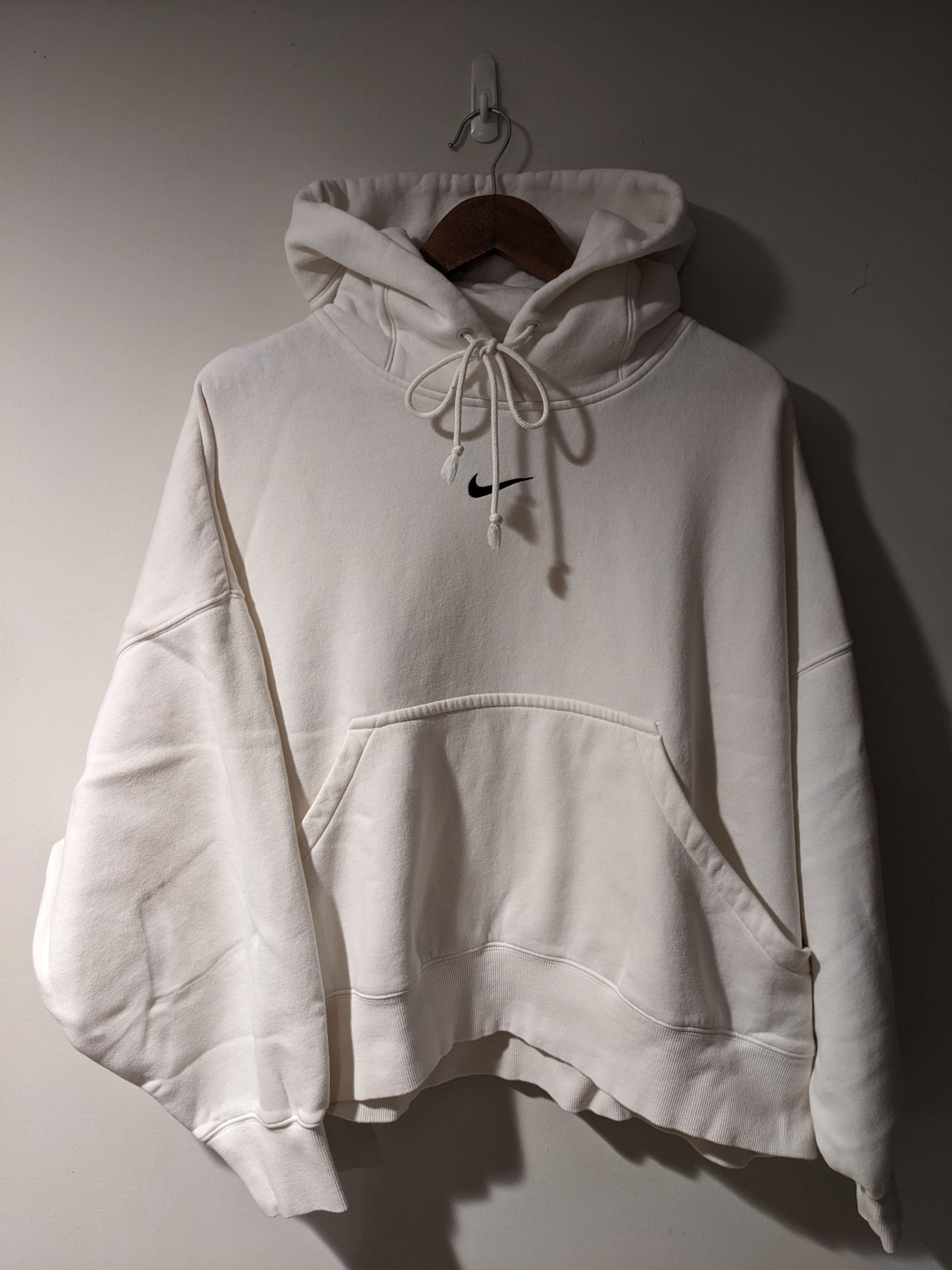 Nike × Vintage Nike Center Swoosh White Large Hoodie Size US L / EU 52-54 / 3 - 1 Thumbnail