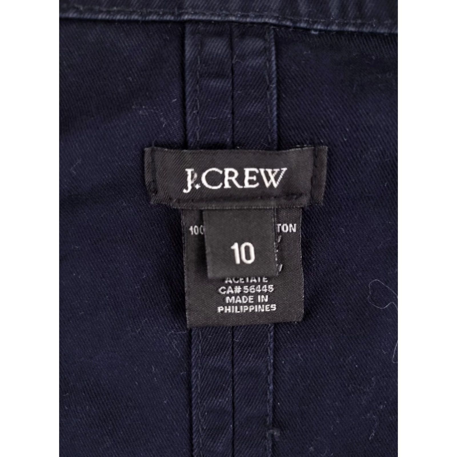 J.Crew J.CREW Canvas Jacket Womens 10 Navy Blue Long Overcoat Military Field Zip Button Jacket Coat Women Blue Size L / US 10 / IT 46 - 6 Thumbnail