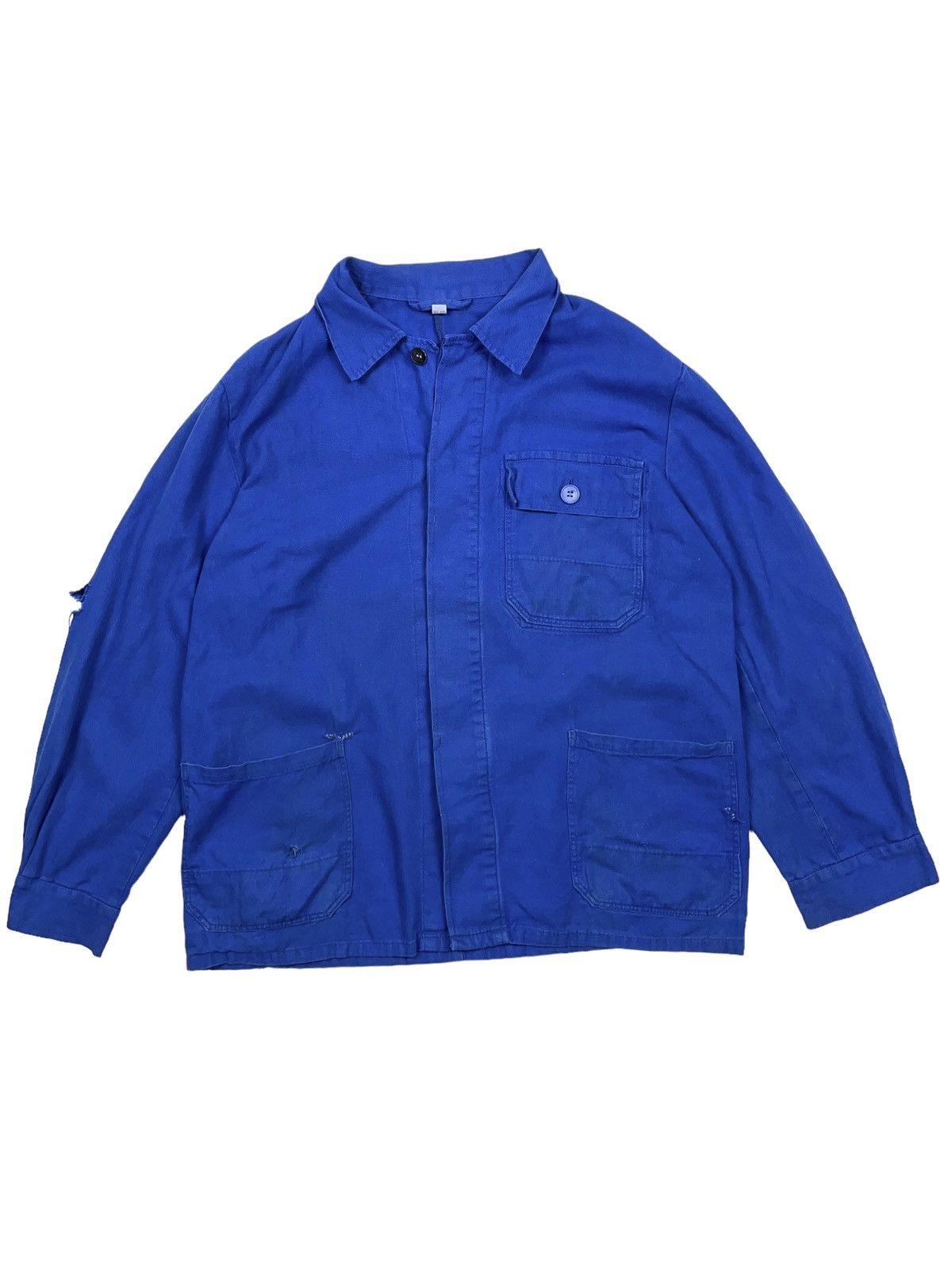 Vintage 80s Repaired Sanfor Chore Jacket French Workwear