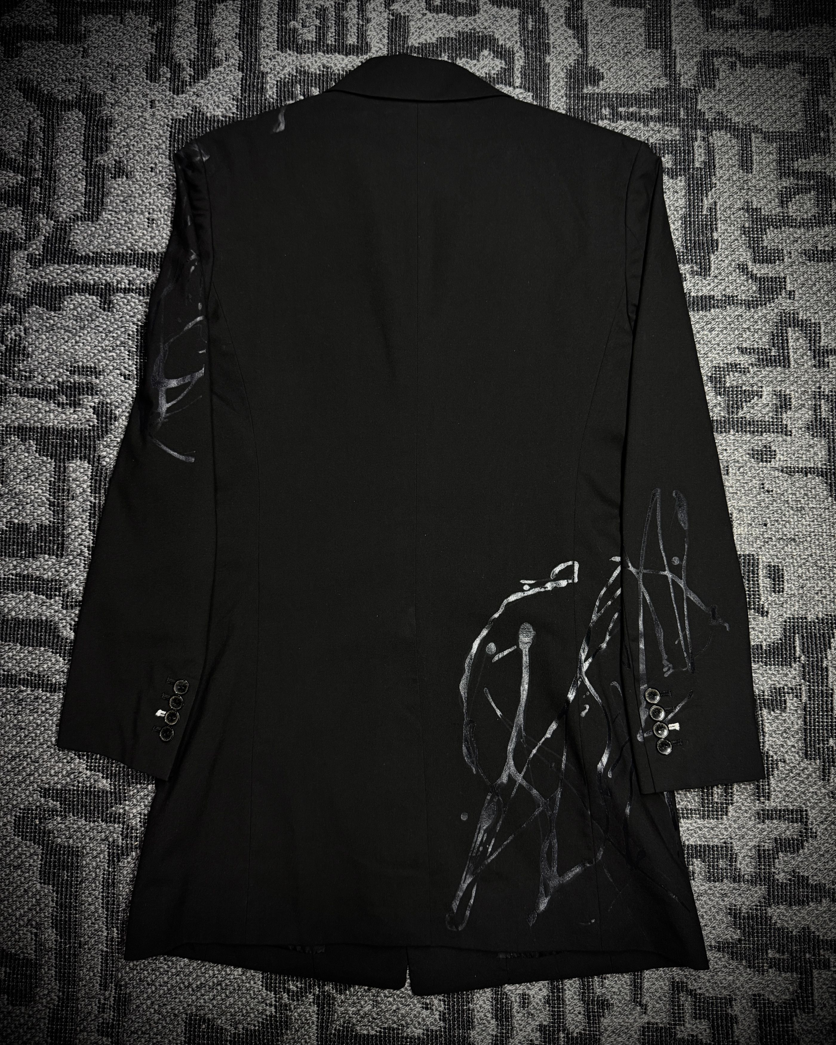 Morgan Homme Morgan Homme Coated Abstract Long Blazer Size 36R - 2 Thumbnail