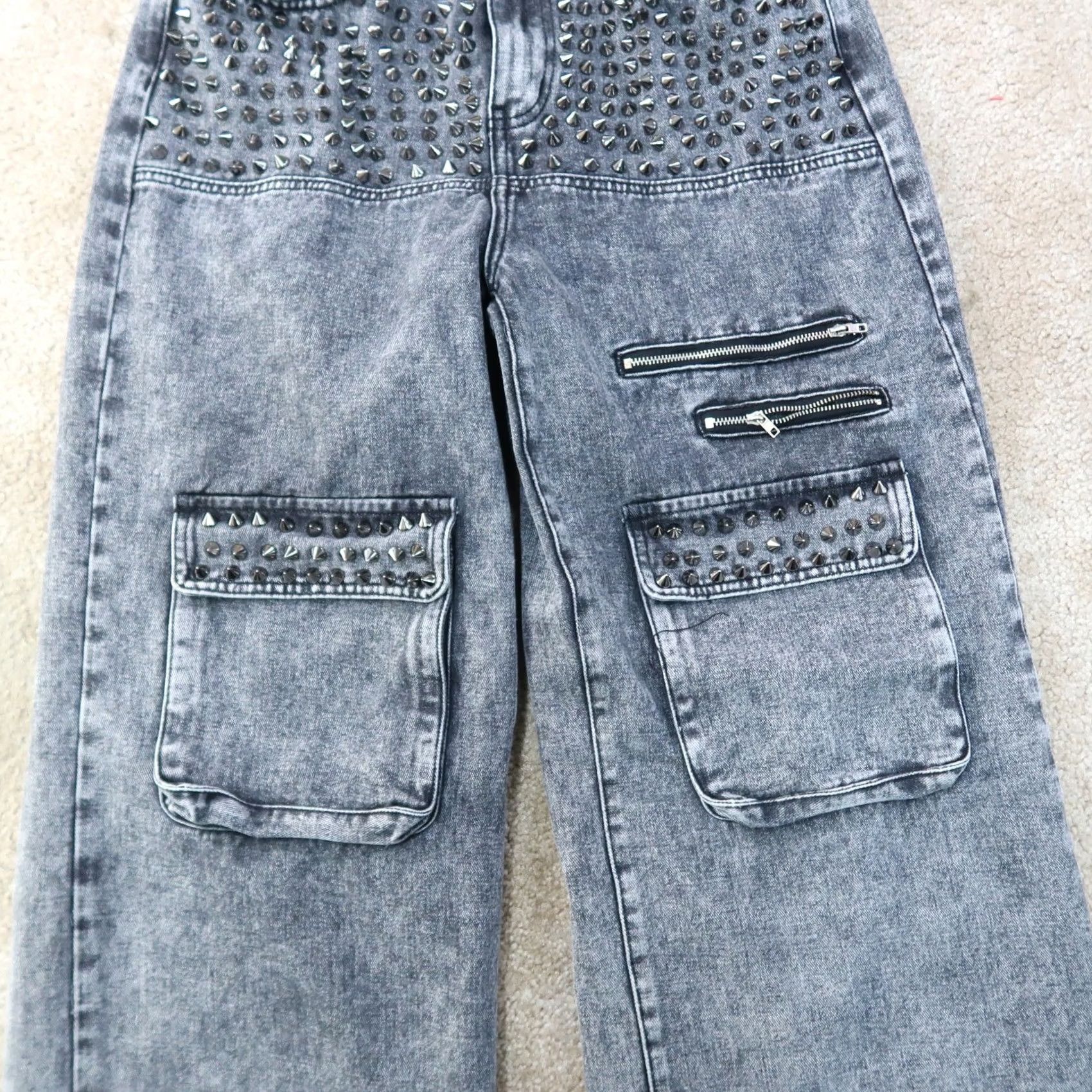 Akira VINTAGE Akira Baggy Cargo Pants Women 30x31 Gray Denim Straight 30 Regular Mens Womens Size 30" / US 8 / IT 44 - 3 Thumbnail