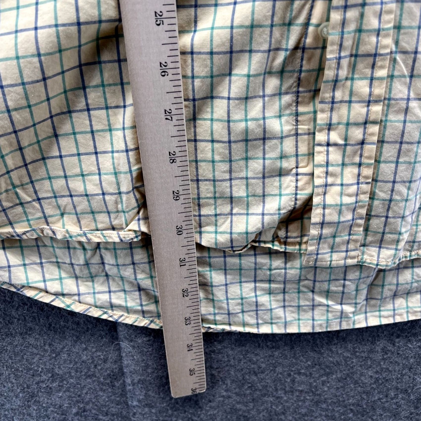 Brooks Brothers Brooks Brothers Sport Shirt Men XL Yellow Plaid Button-Down Cotton Windowpane Size US XL / EU 56 / 4 - 4 Thumbnail