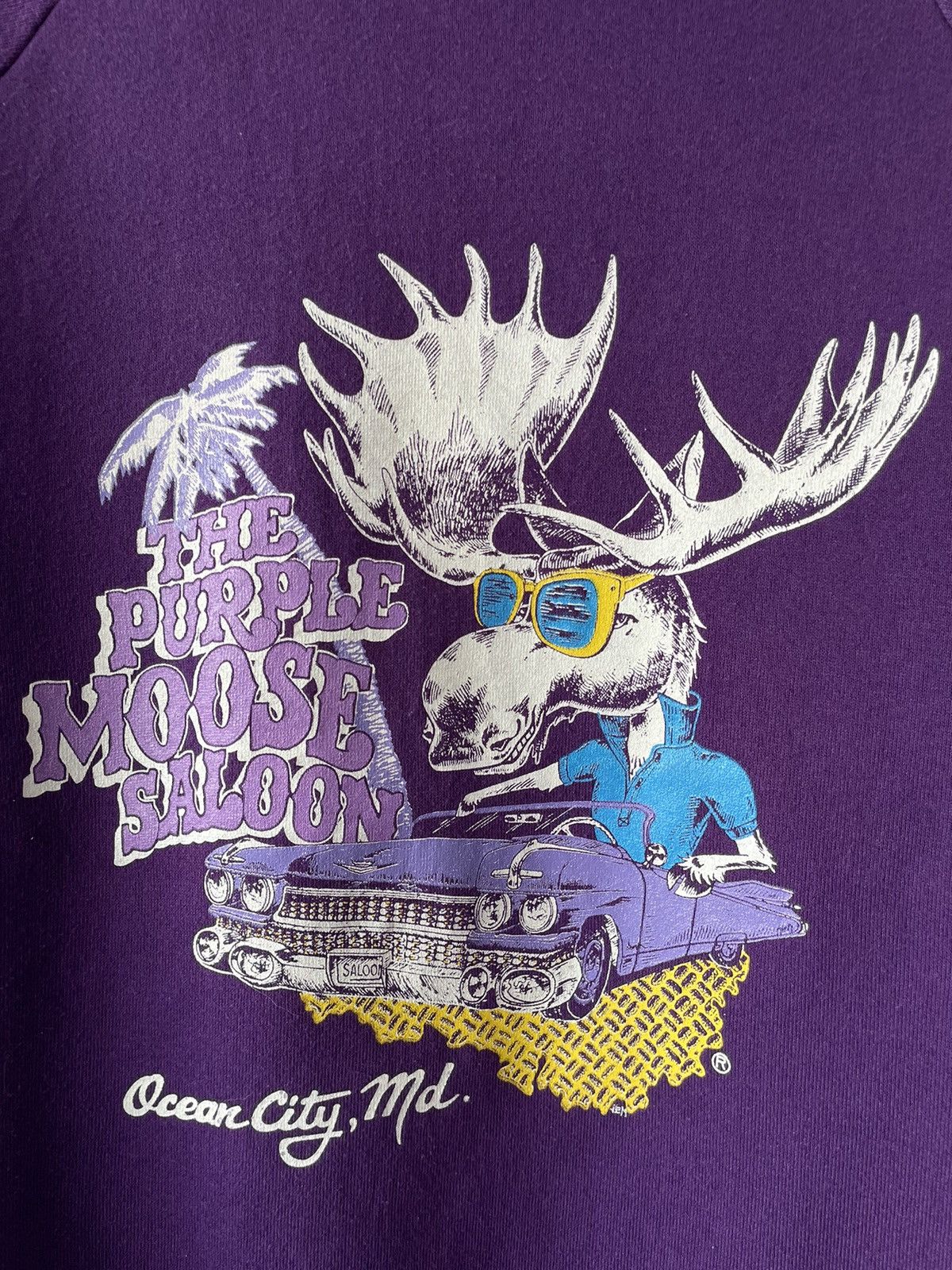 Russell Athletic × Vintage Vintage 80s The Purple Moose Saloon Crew Size US L / EU 52-54 / 3 - 3 Thumbnail