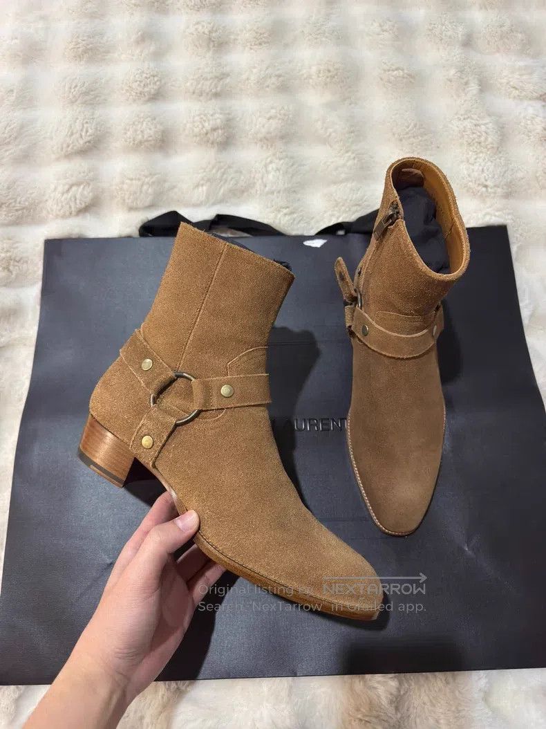 Saint Laurent Paris Saint Laurent Paris Suede Chelsea Boots with Buckle Size US 8.5 / EU 41-42 - 4 Thumbnail