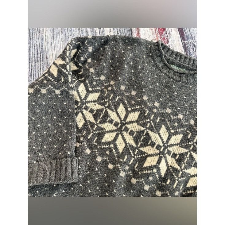 Woolrich Woolen Mills Woolrich Charcoal and Cream Fair Isle Crewneck Sweater Men’s Size US XL / EU 56 / 4 - 4 Thumbnail
