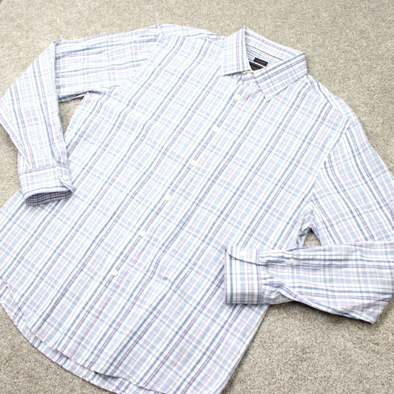 Jos. A. Bank Jos. A. Bank Shirt Mens Large Blue Reserve Cotton/Cashmere Long Sleeve Button Size US L / EU 52-54 / 3 - 3 Thumbnail