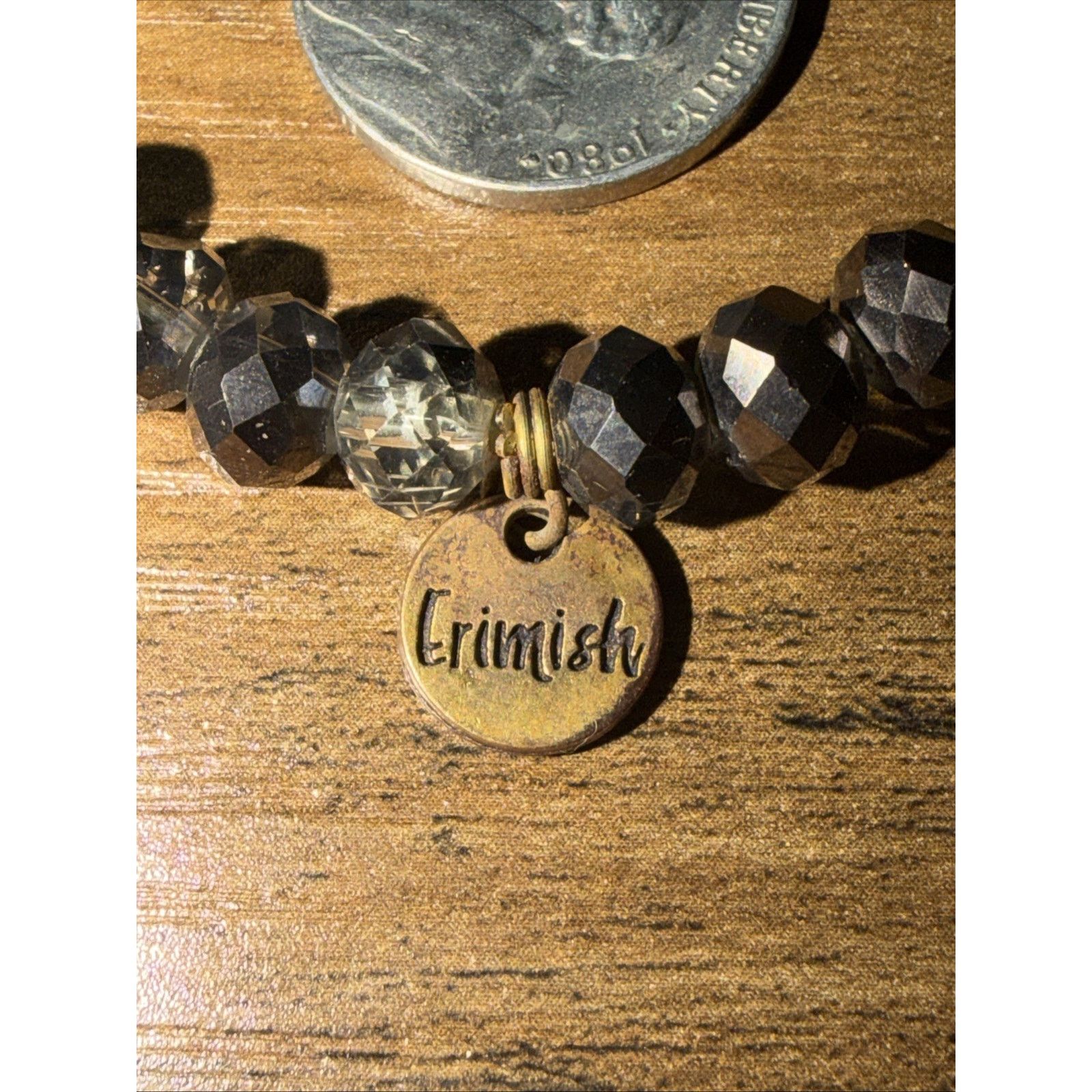 The Unbranded Brand ERMISH Black Gray Glass Beaded Bracelet Silver Tone Size ONE SIZE - 4 Thumbnail