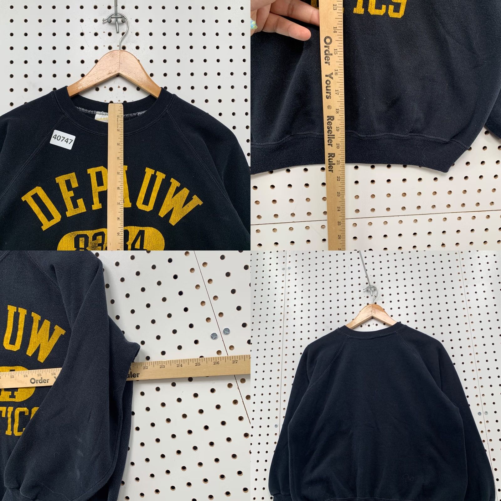 Vintage VINTAGE 70s Depauw Crewneck Sweatshirt Mens M Fits Small Black PIll USA 21x21 Size US S / EU 44-46 / 1 - 8 Thumbnail
