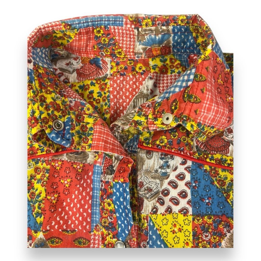 Other Vintage Patchwork Snap Button Top Size Large Size L / US 10 / IT 46 - 6 Thumbnail