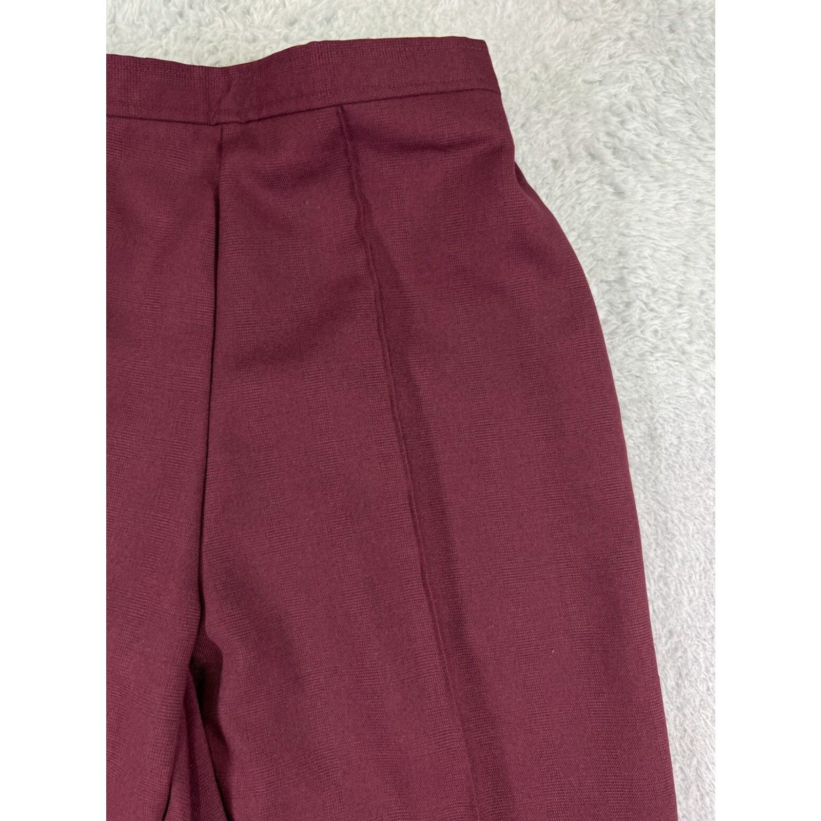 Vintage Bend Over Pants Womens 14 Red Pull On 100% Polyester Straight Leg 34x29 Pleated Size 36" / US 14 / IT 50 - 7 Thumbnail