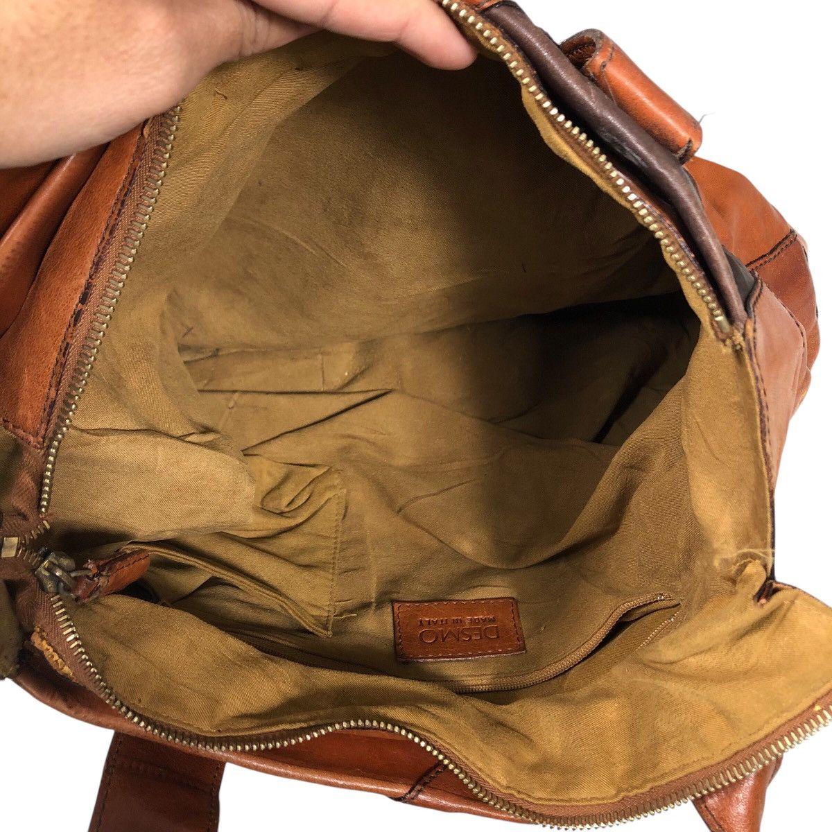 Vintage 📌Vtg Genuine Patchwork Leather Handbag Desmo Made in Italy Size ONE SIZE - 10 Thumbnail