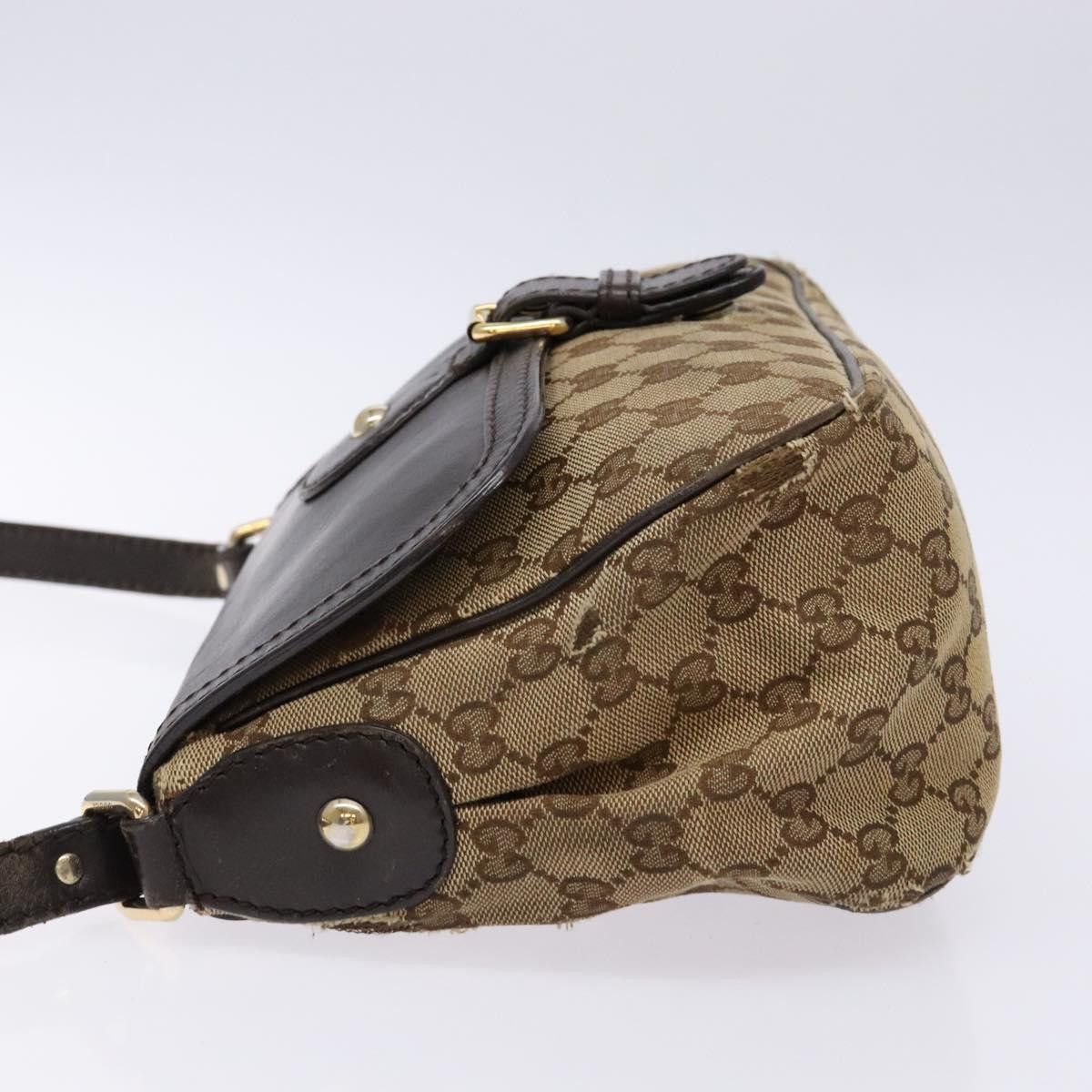Gucci GUCCI GG Canvas Shoulder Bag Beige Silver Brown Size ONE SIZE - 5 Thumbnail