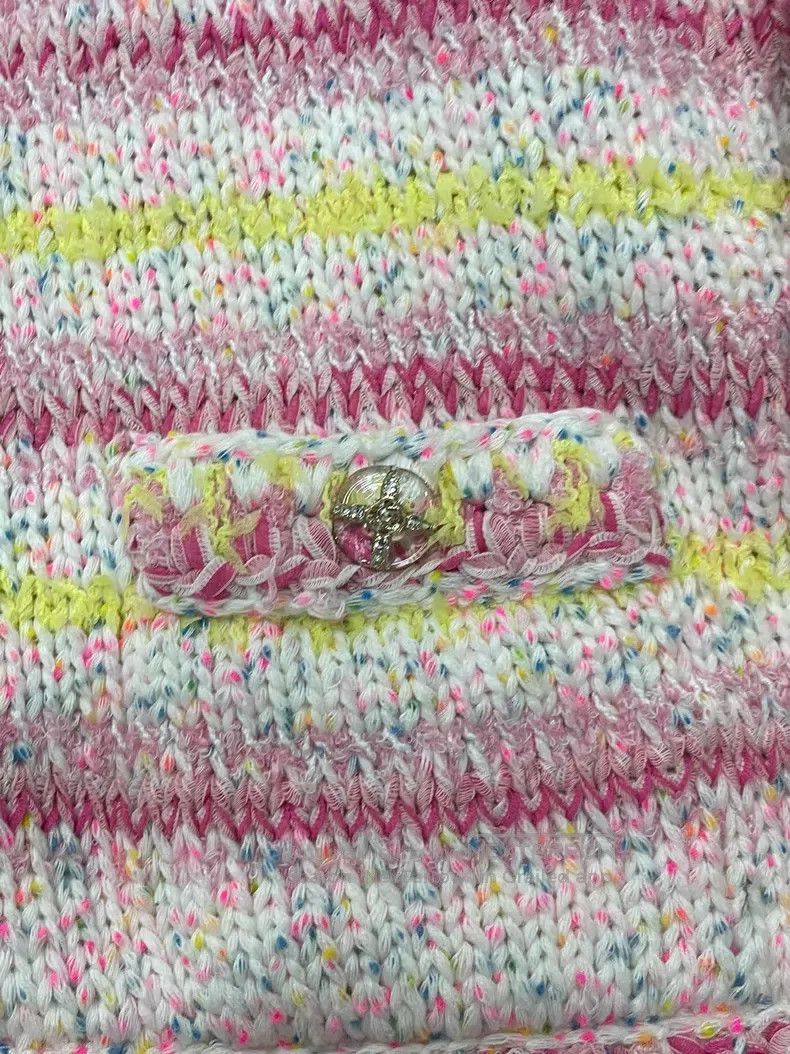Chanel Chanel Colourful striped knitted cardigan coat Size M / US 6-8 / IT 42-44 - 2 Thumbnail