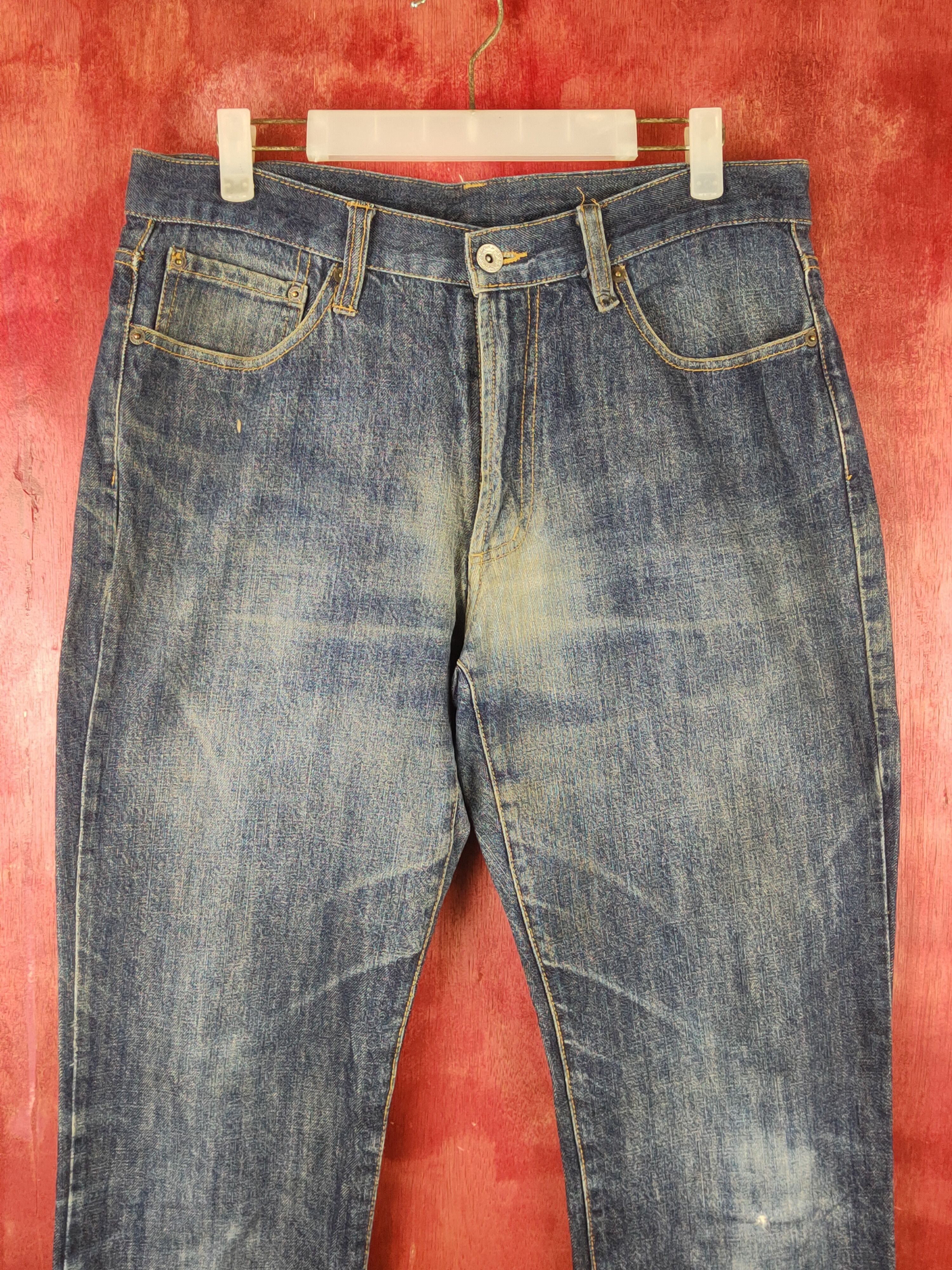 Japanese Brand Japanese Brand Dark Blue Faded jeans Denim #S1548 Size US 34 / EU 50 - 2 Thumbnail