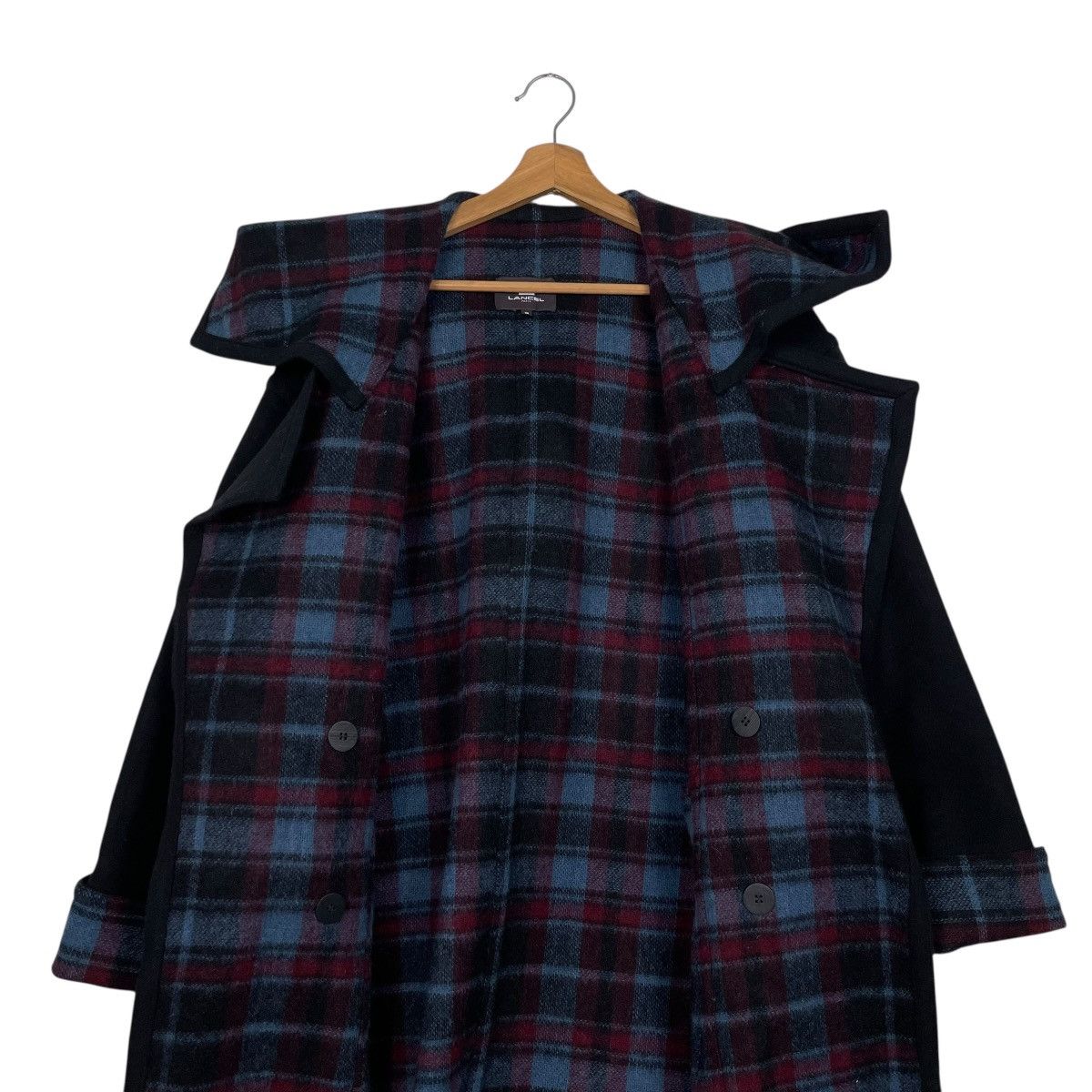 Lancel Lancel Paris Hooded Wool Coat Prominent Plaid Lining Size M / US 6-8 / IT 42-44 - 14 Thumbnail