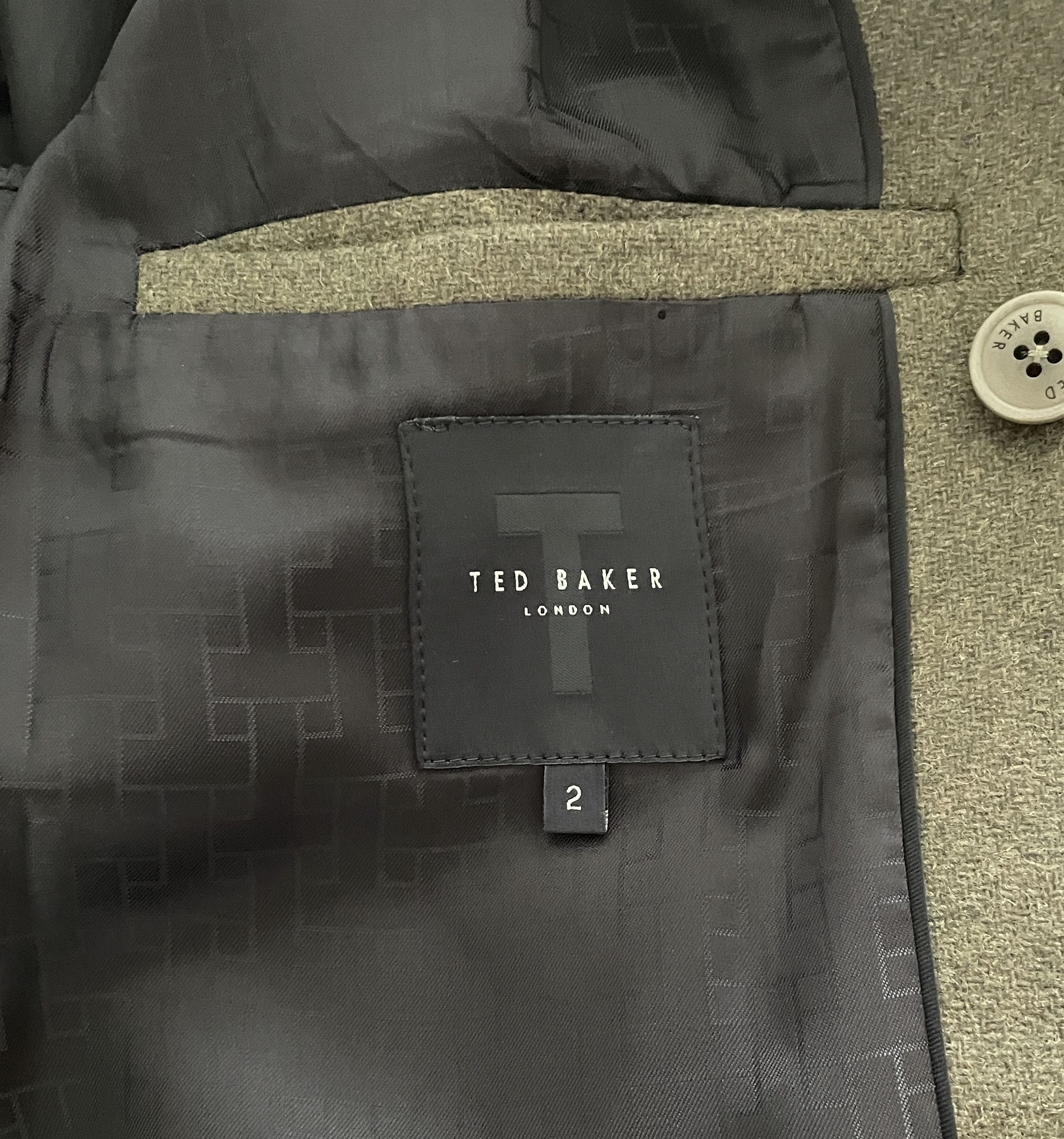 Ted Baker Ted Baker 273719 Mens Olive Green Wool Blend Peacoat Size 2 Size US M / EU 48-50 / 2 - 5 Thumbnail