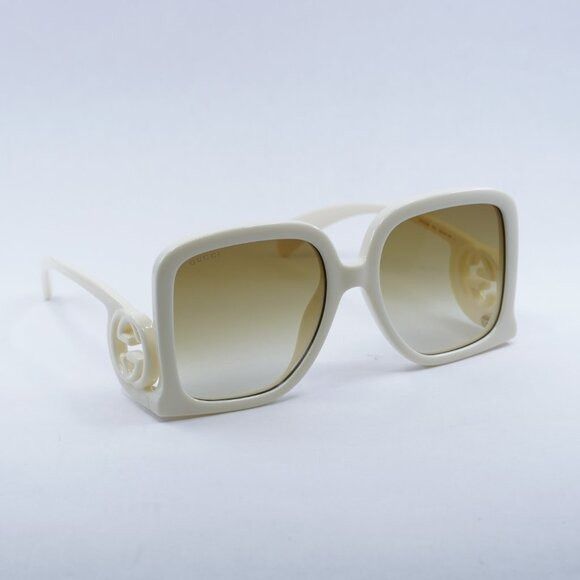 Gucci Gucci GG1326S 002 Sunglasses Ivory Square Frame, Brown Size ONE SIZE - 4 Thumbnail