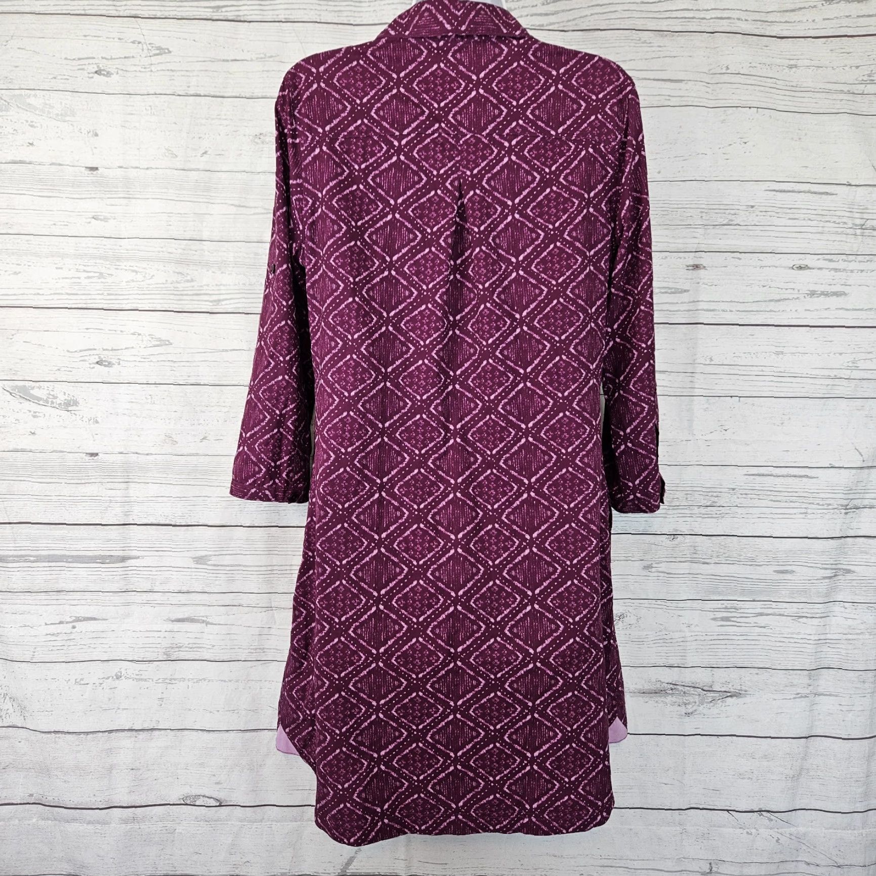 Vintage Title Nine Womens Adventurista Dress S Purple 3/4 Sleeve A-Line Casual Travel Shirts Womens Size S / US 4 / IT 40 - 3 Thumbnail