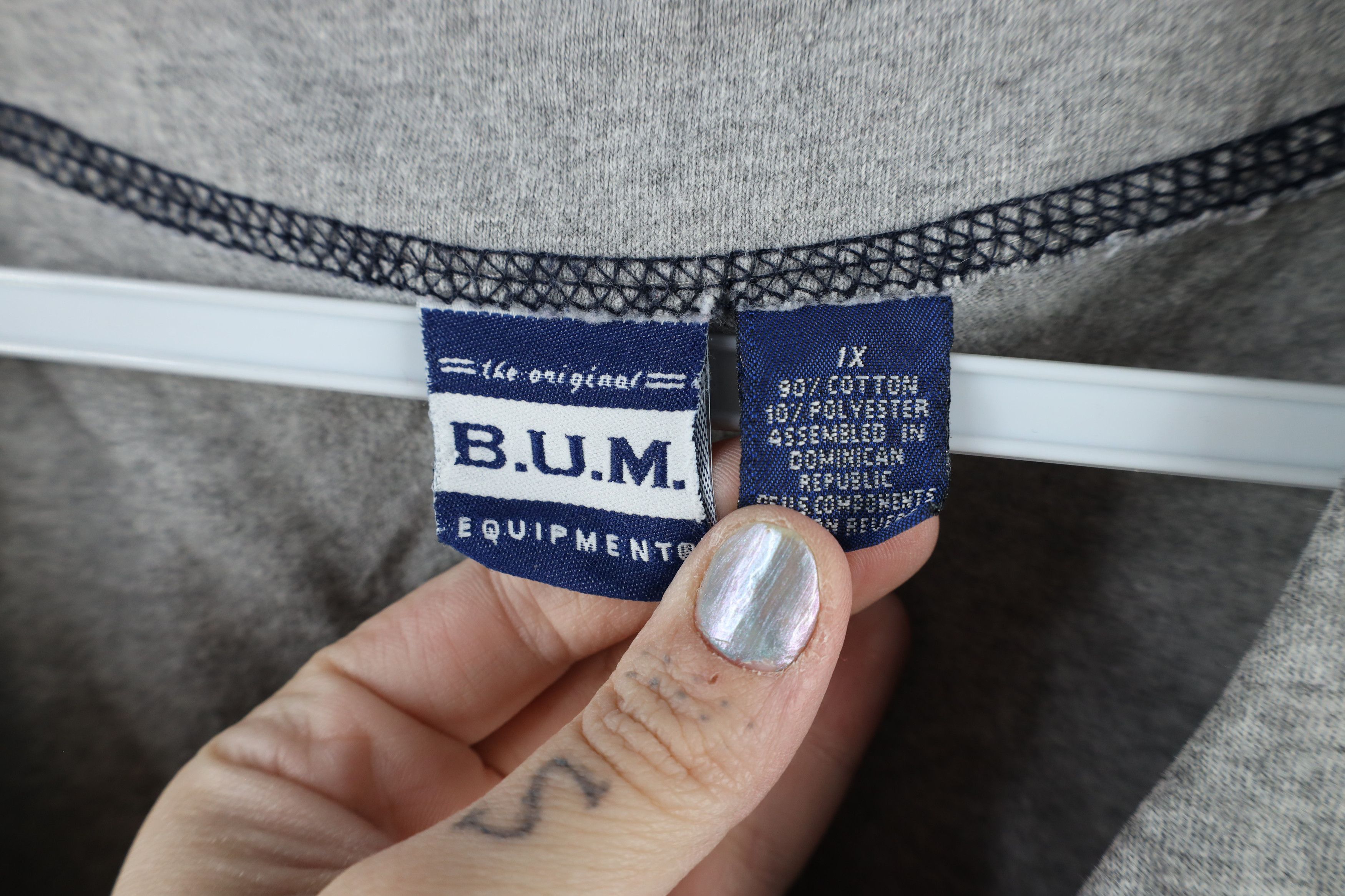 Vintage Vintage 90s Bum Equipment Spell Out Baseball Jersey Gray Size XL / US 12-14 / IT 48-50 - 8 Thumbnail