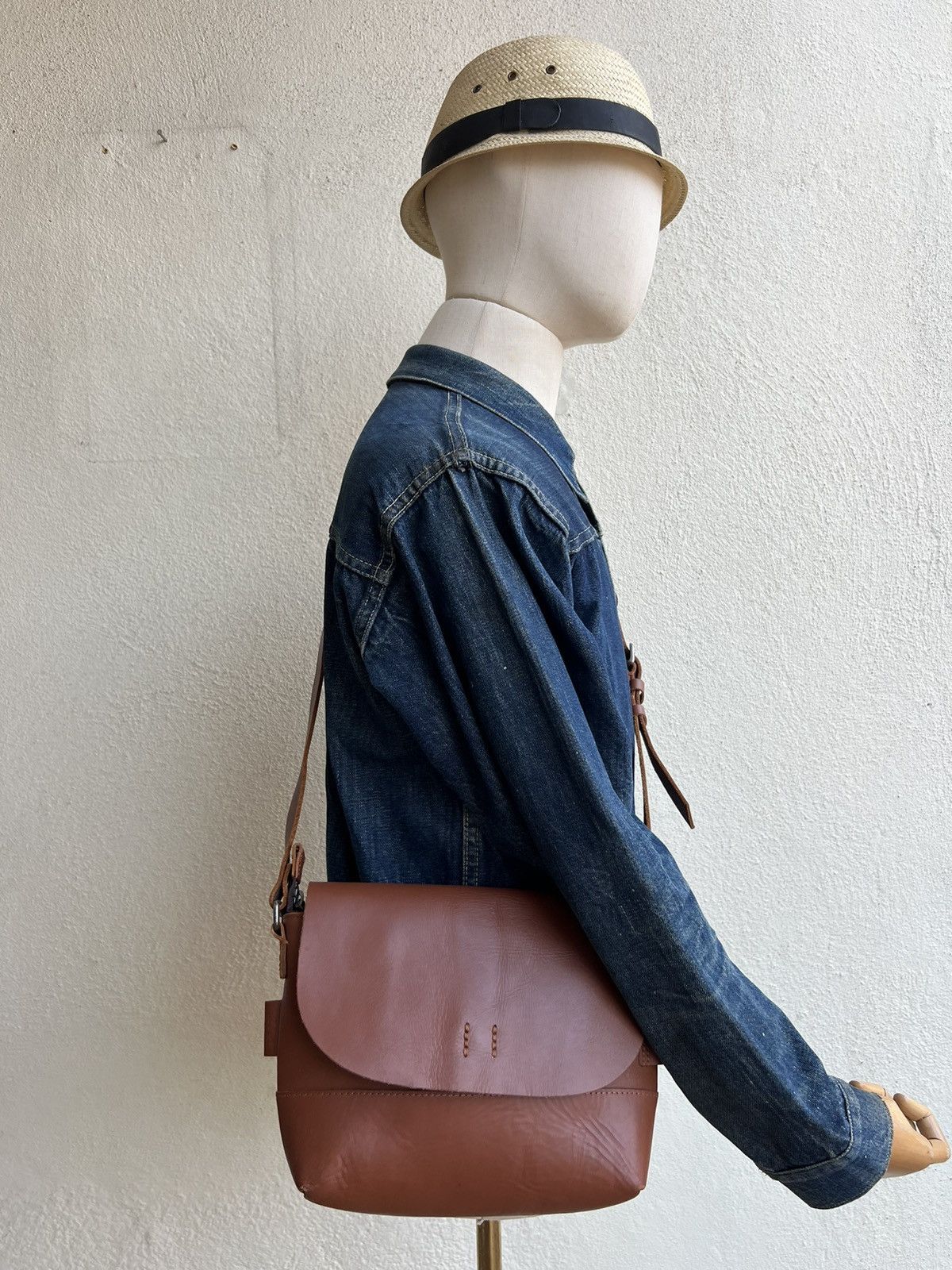 Leather Vintage H1203 Mano Fece Japan Leather Bag Size ONE SIZE - 2 Thumbnail