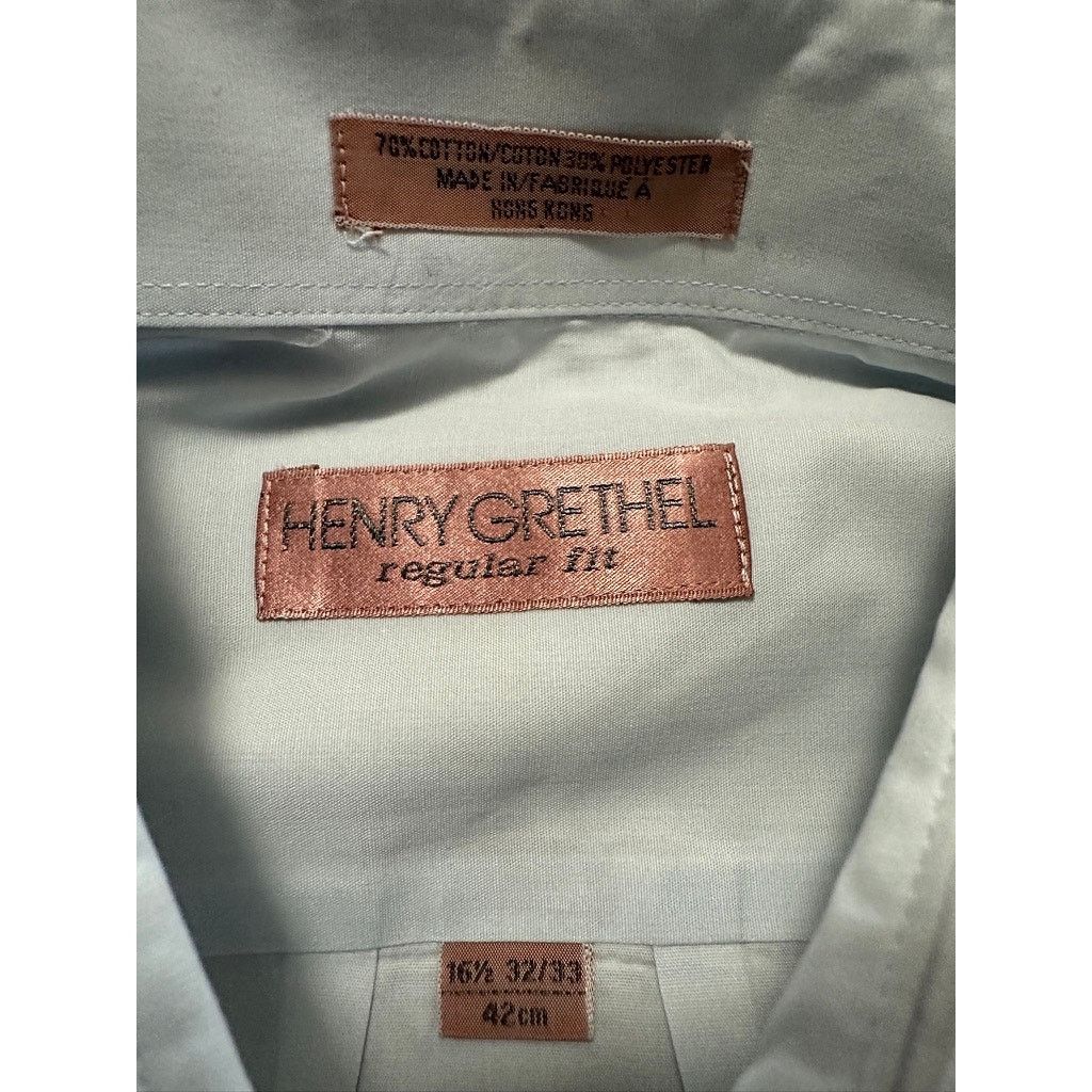 Henry Grethel Henry Grethel light blue regular fit button down size 16.5 Size US L / EU 52-54 / 3 - 4 Thumbnail