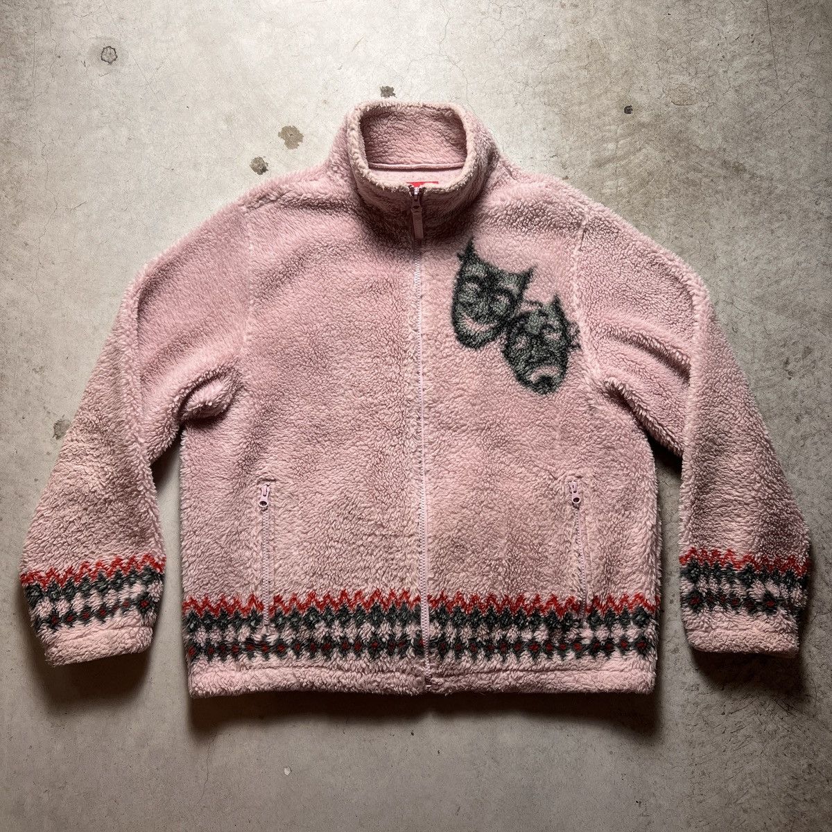 Supreme Supreme Drama Mask Fleece Jacket Pink Size US L / EU 52-54 / 3 - 2 Thumbnail