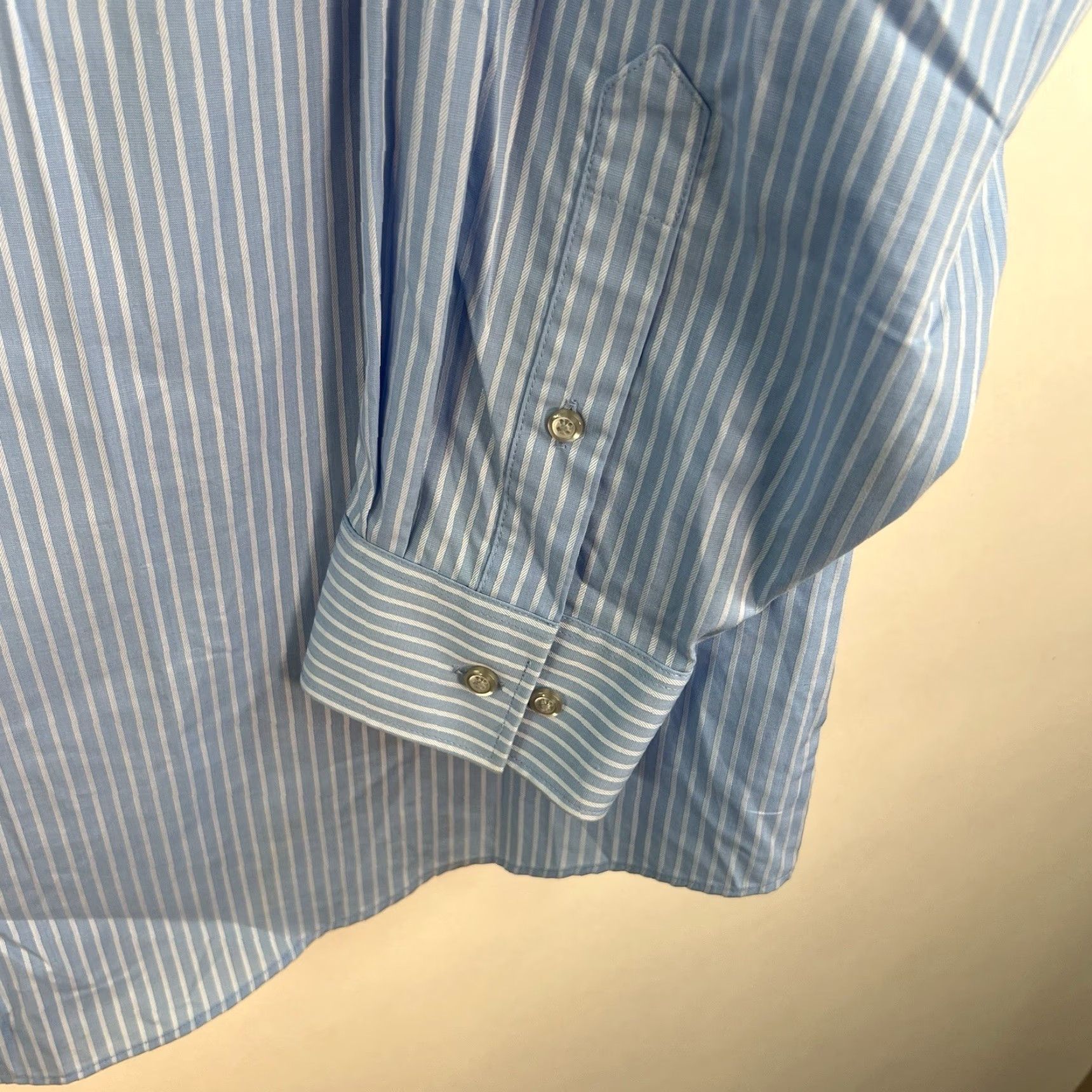 Vintage VINTAGE O'Neal Men's Dress Shirt Shirt Adults Large Blue Striped Business Casual Formal 80s Size 48R - 5 Thumbnail