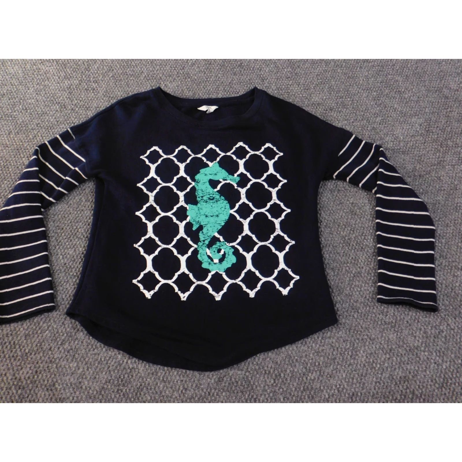 Vintage Crown & Ivy Sweater Pullover Womens Medium Blue Geometric Raglan Sleeve Cord Knit Cotton Nylon Spandex Button Round Neck Animals Casual Size M / US 6-8 / IT 42-44 - 3 Thumbnail