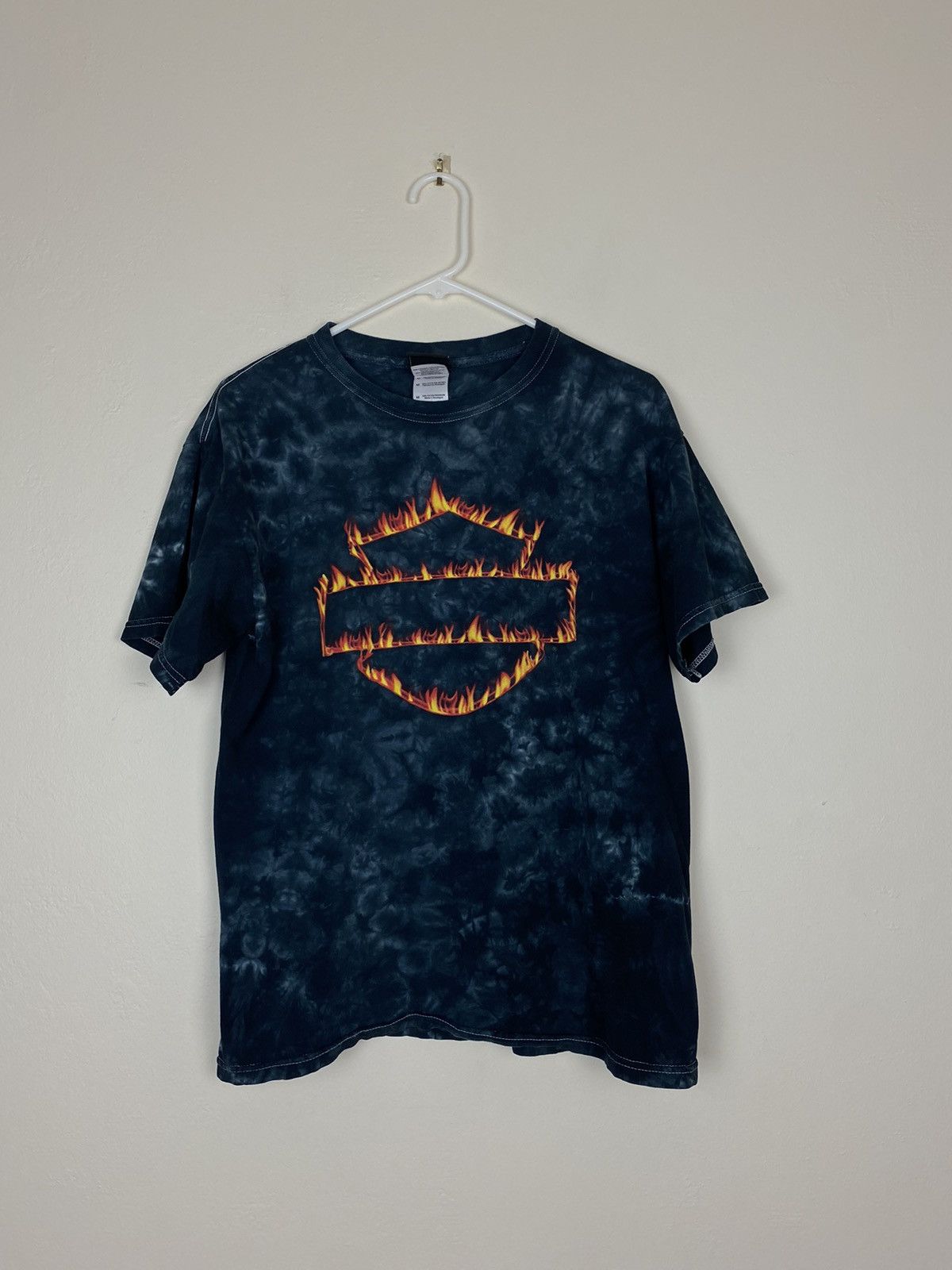Harley Davidson Black Grey Harley Davidson Flaming Logo Tee T Shirt Size US M / EU 48-50 / 2 - 2 Thumbnail