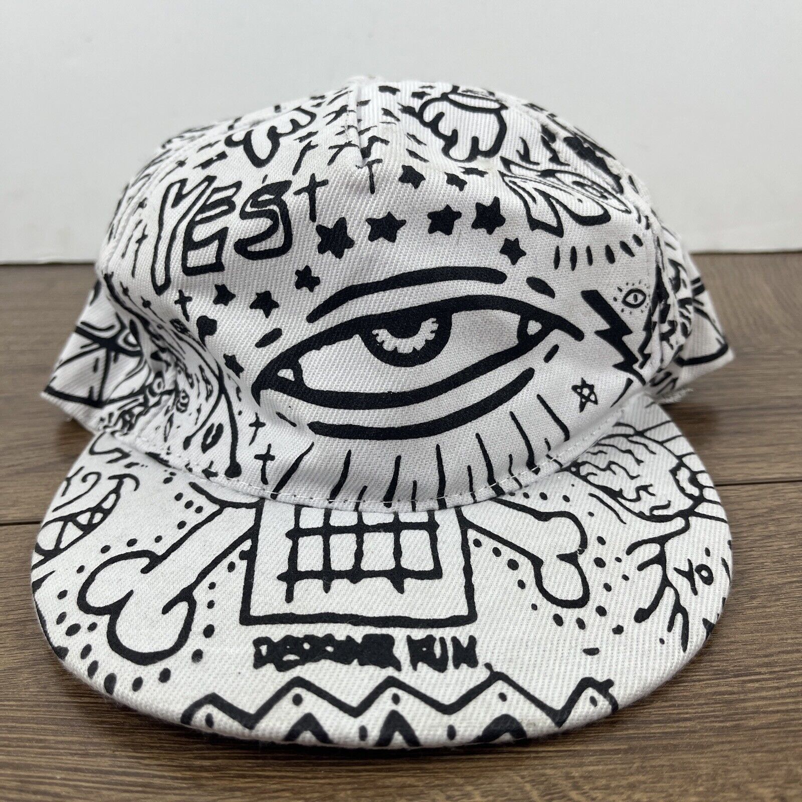 Other Eye Hat Run Eye White Hat Adjustable Adult Size Hat White Ca Size ONE SIZE - 5 Thumbnail