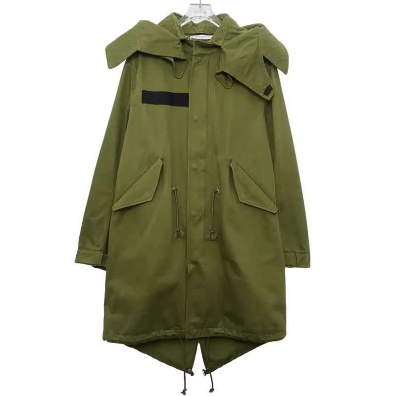 Givenchy Givenchy Green Printed Long Coat for Women 0089 Size L / US 10 / IT 46 - 1 Thumbnail
