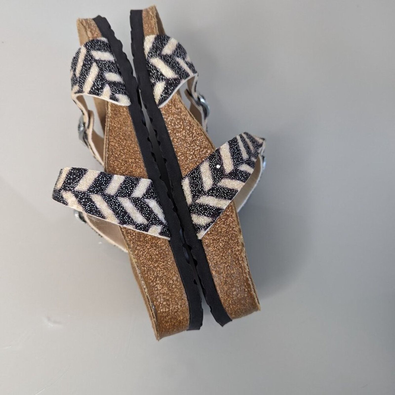 Birkenstock Birkenstock Birkis Black Tahiti Beaded Double Strap Sandals Size US 6 / IT 36 - 7 Thumbnail