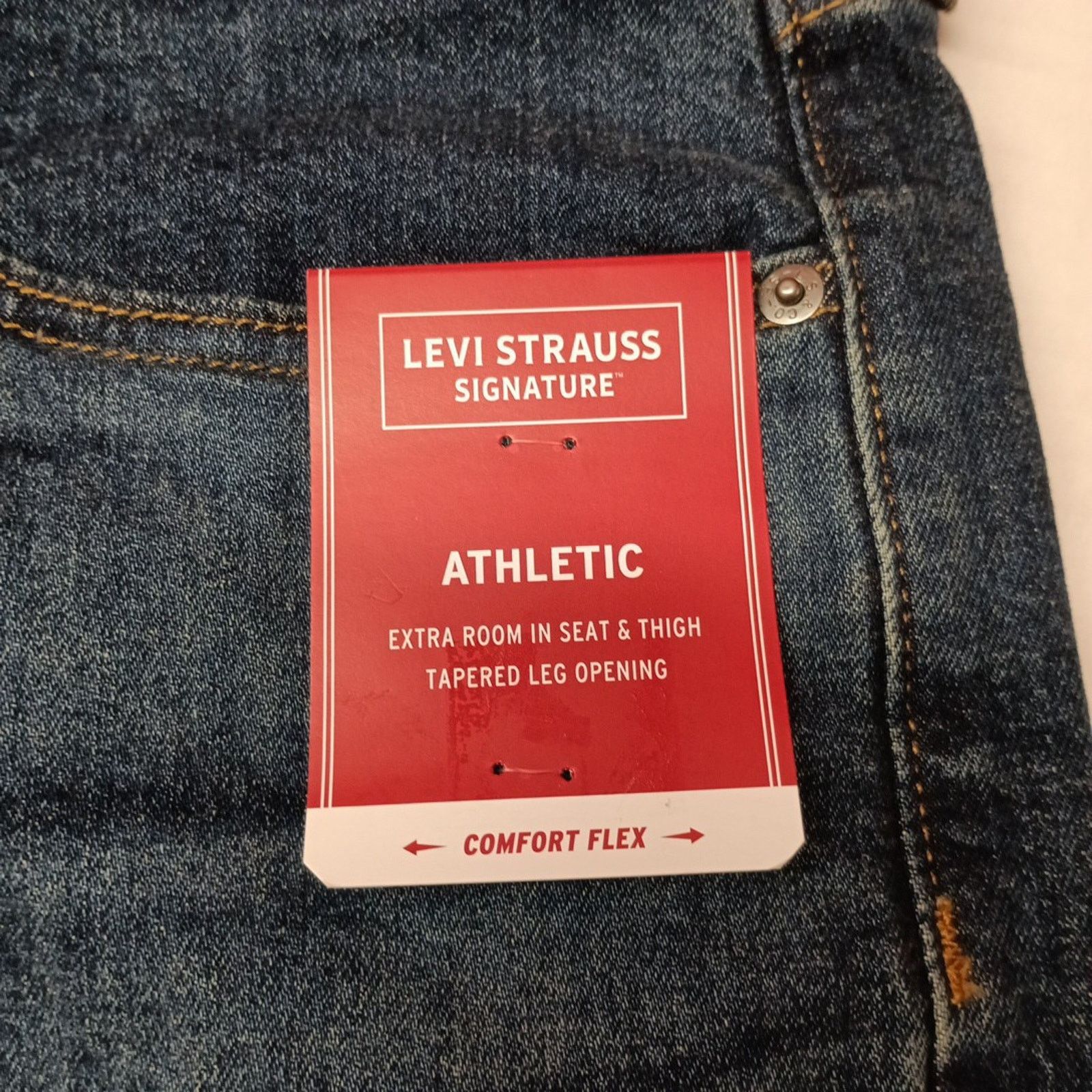 Levi's Signature By Levi Athletic Jeans Men's 36x32 Blue Cotton Size US 36 / EU 52 - 5 Thumbnail