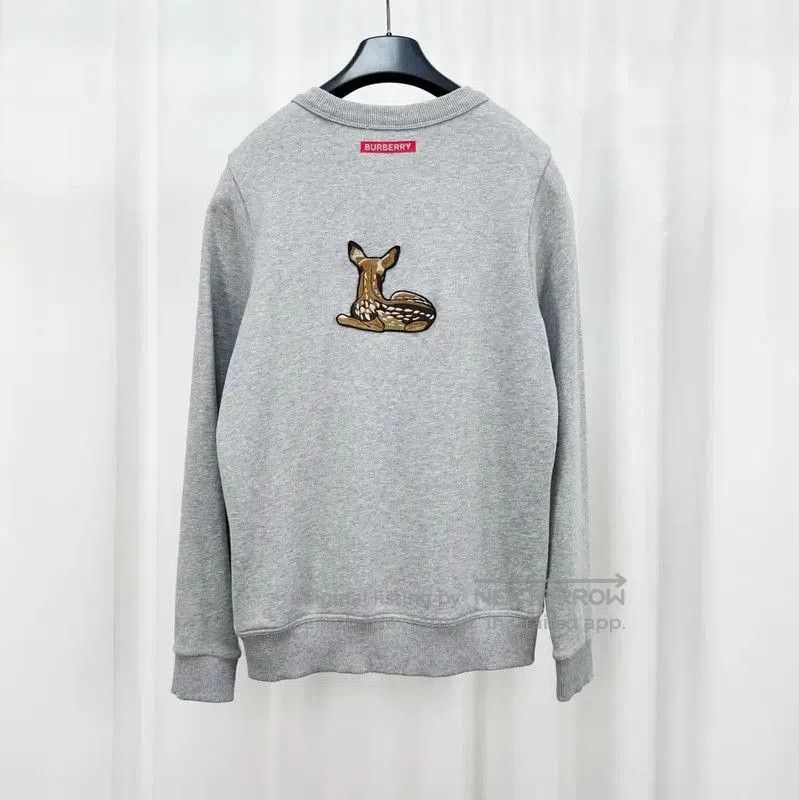 Burberry Burberry Gray Embroidered Logo Long Sleeve Sweatshirt. Size XS / US 0-2 / IT 36-38 - 2 Thumbnail