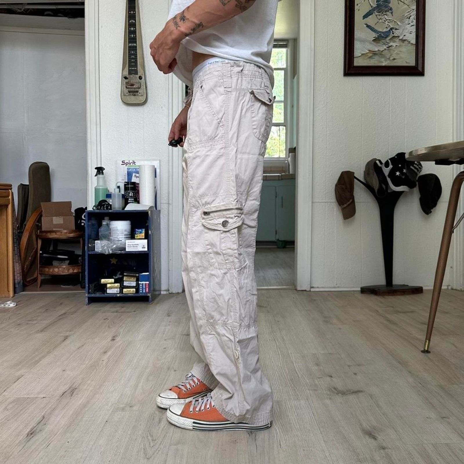 Vintage Vintage Y2K Tan Khaki Max Rave Cargo Utility Capris Pants Size 30" / US 8 / IT 44 - 3 Thumbnail