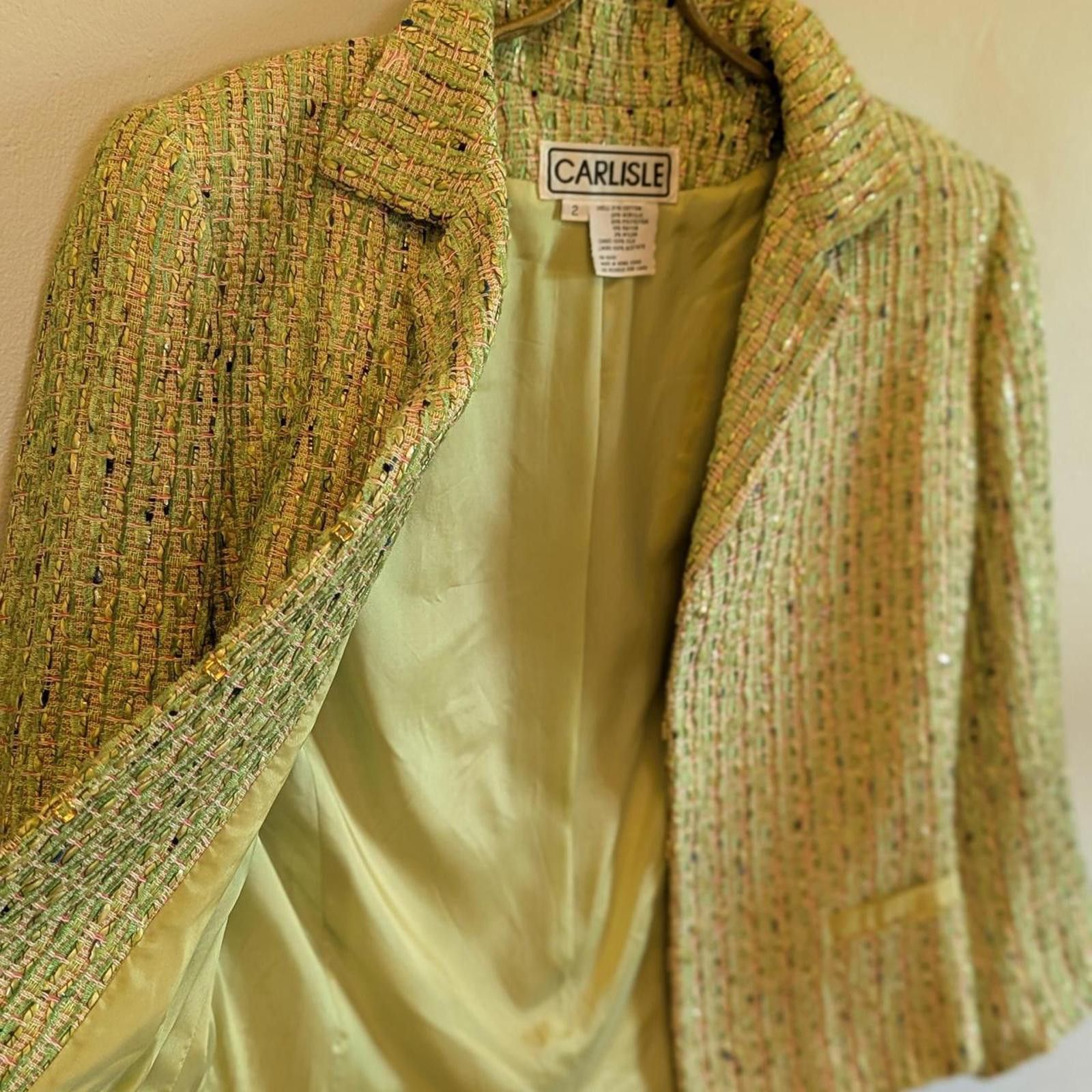 Other Vintage Carlisle Collection Tweed Blazer Size XS / US 0-2 / IT 36-38 - 3 Thumbnail