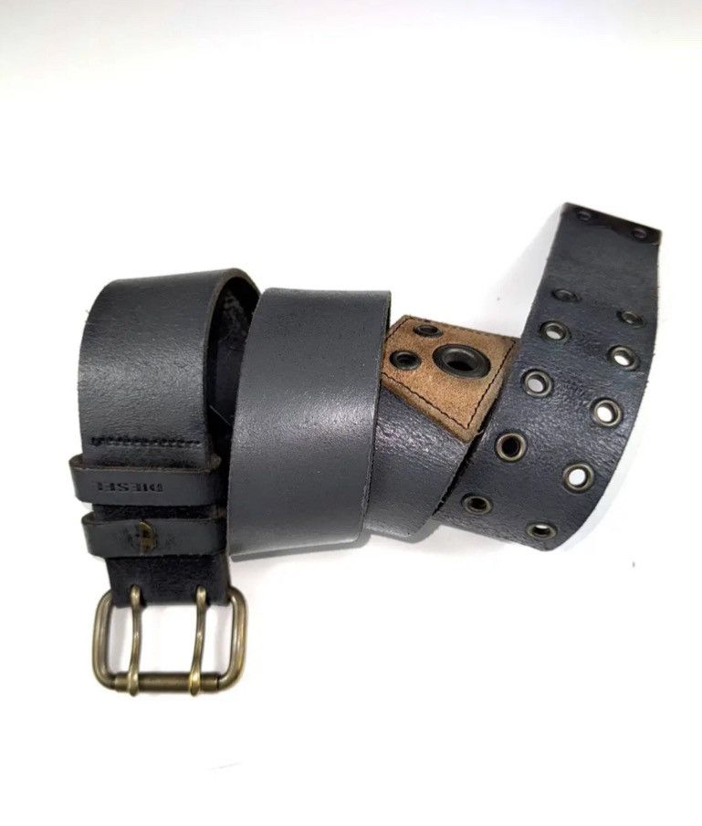Diesel Vintage Y2k leather double buckle belt punk