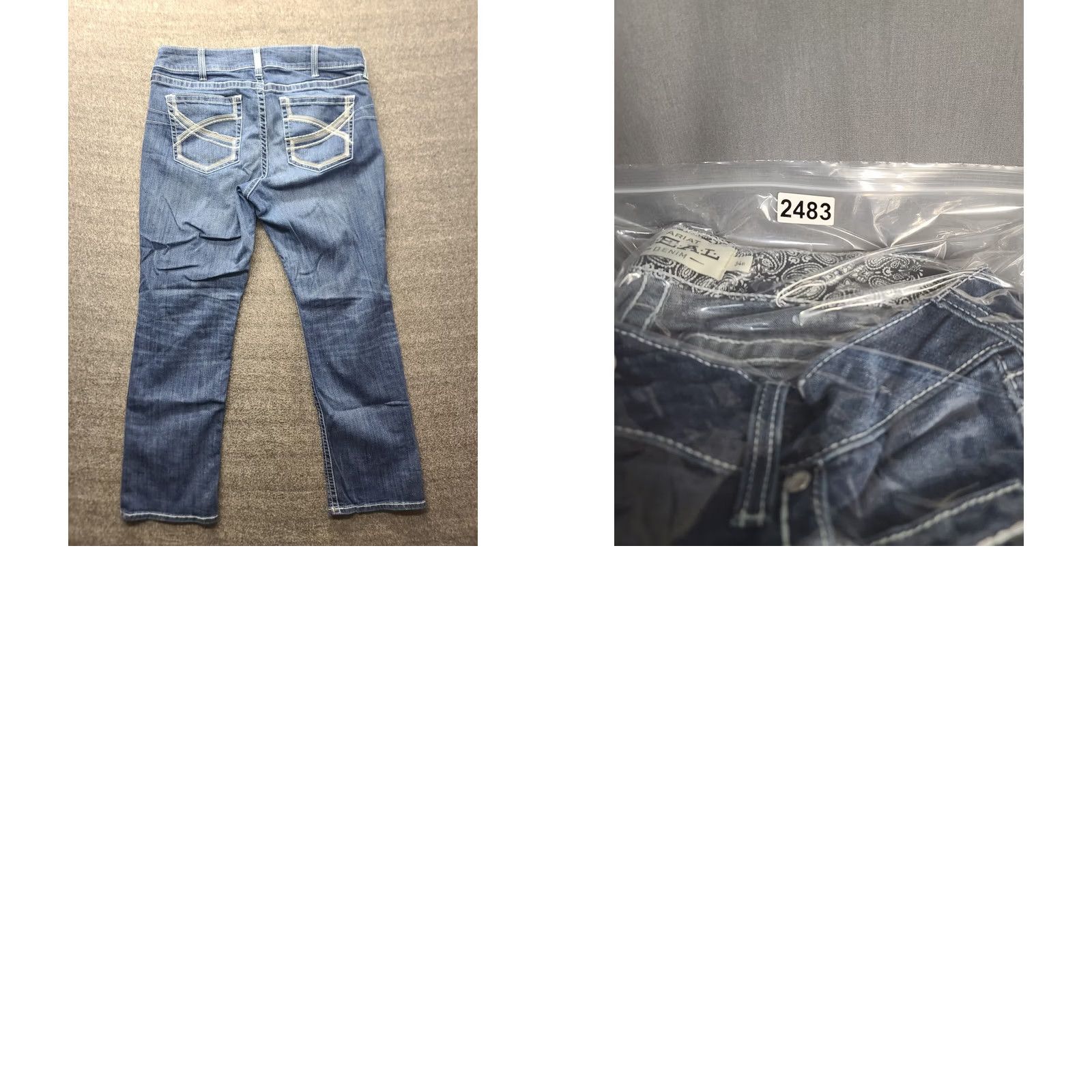 Ariat VINTAGE Ariat Real Denim Ivy Jeans Womens 34x32 Slim Fit Straight Leg Mid Rise Stackable Size 24" / US 00 / IT 34 - 10 Thumbnail