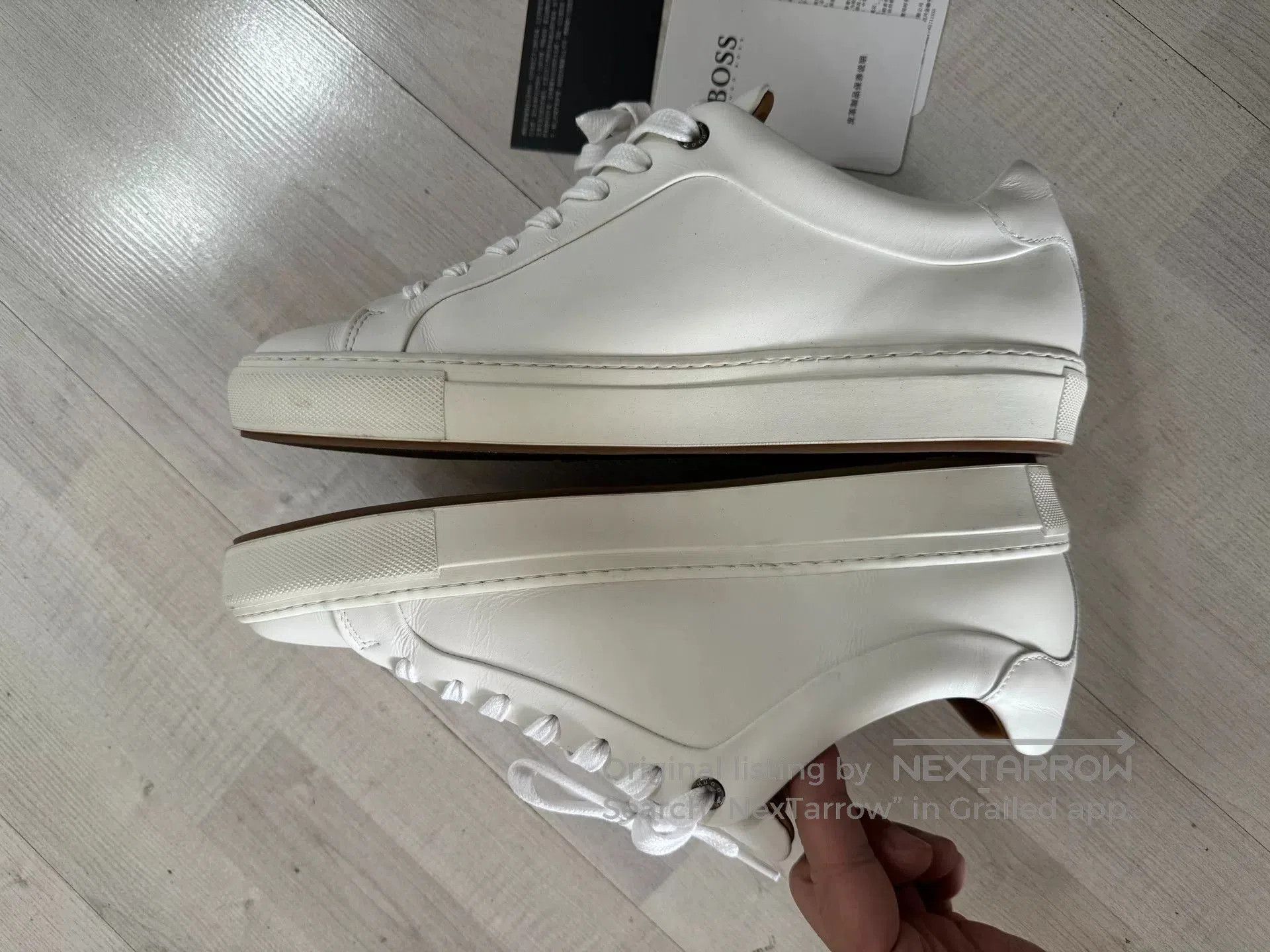 Hugo Boss HUGO BOSS White Leather Sneakers. Size US 8 / EU 41 - 5 Thumbnail