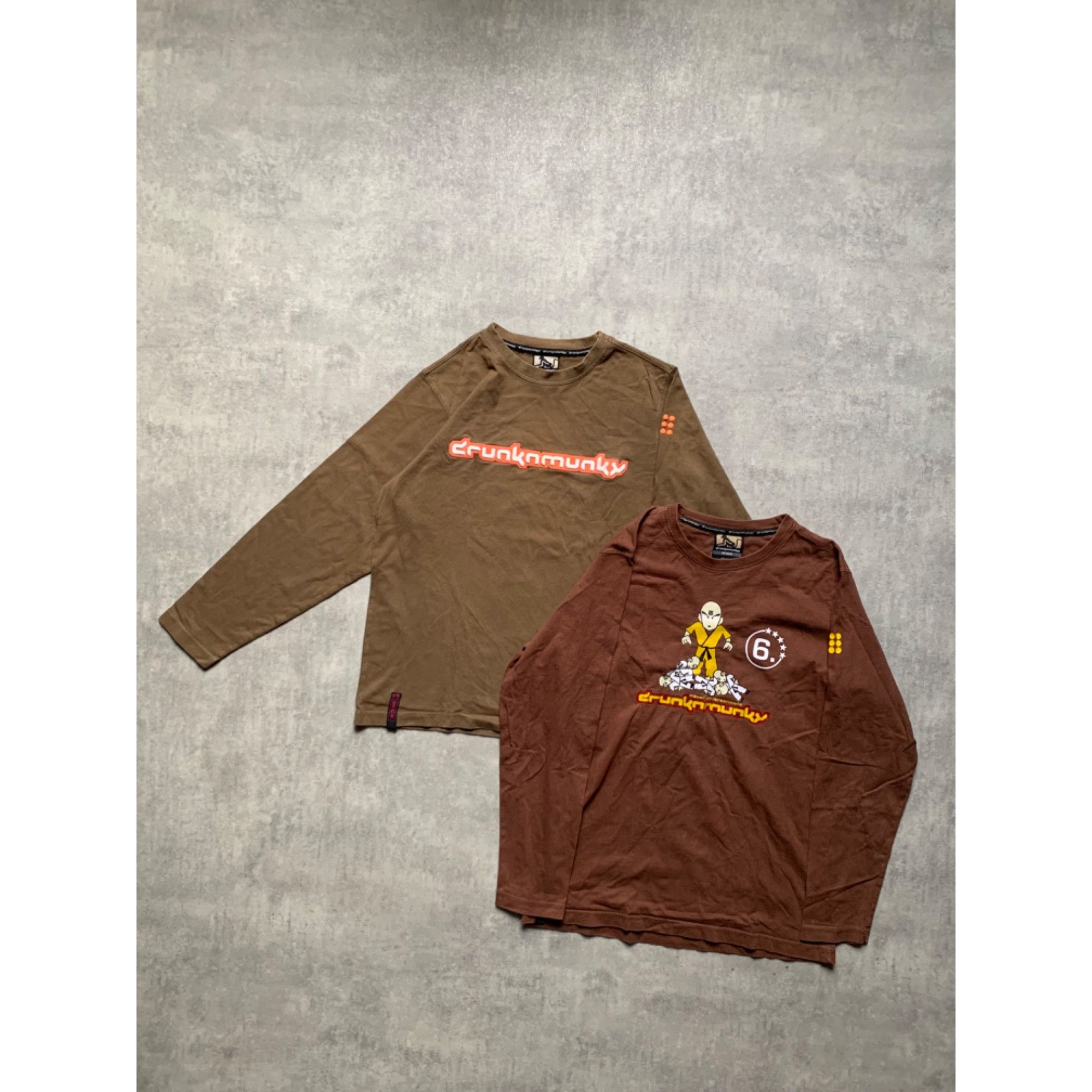 DrunknMunky × Vintage lot 2x - Vintage DrunkMunky Long Sleeve T-shirts 90s, y2k Size US M / EU 48-50 / 2 - 1 Thumbnail