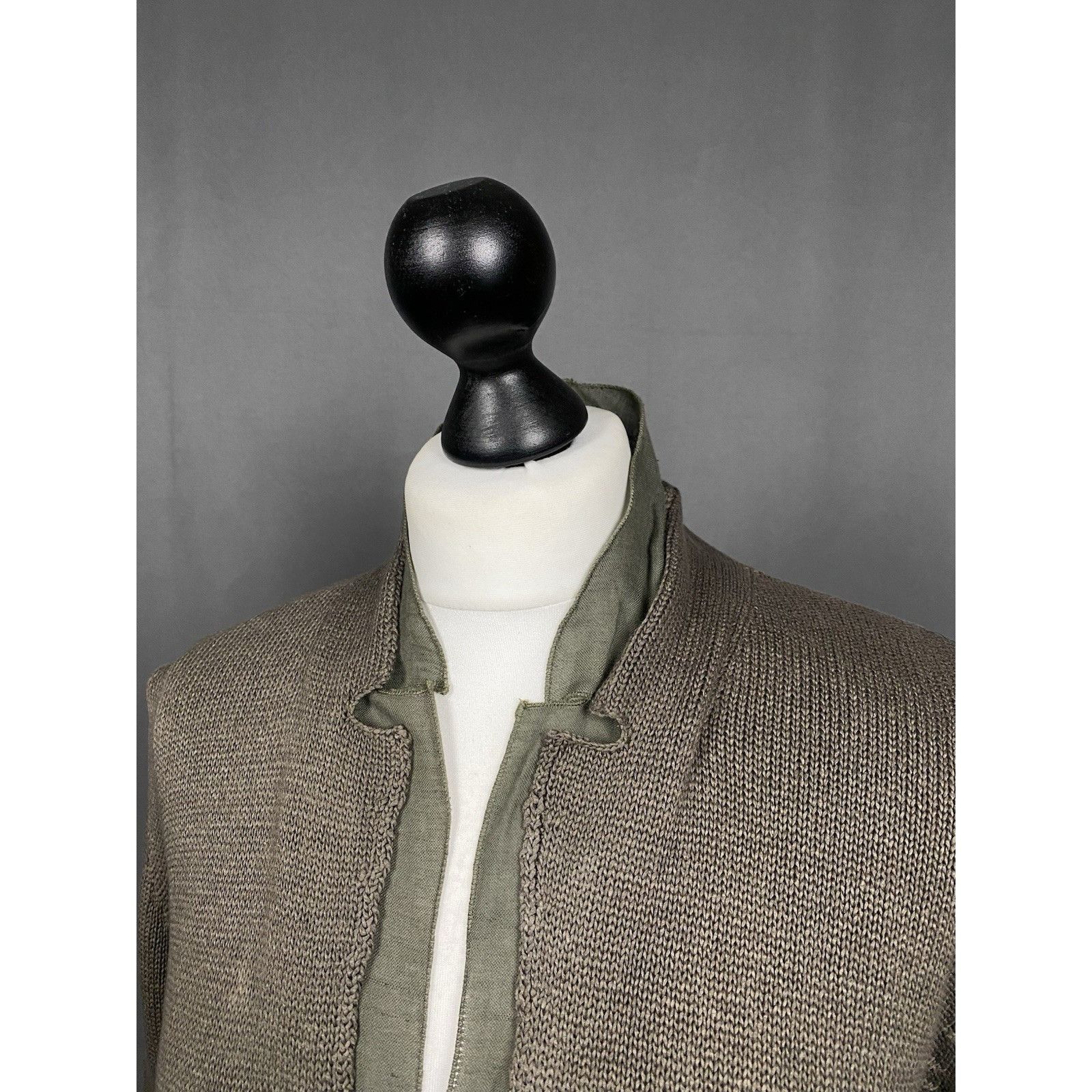 Brunello Cucinelli Brunello Cucinelli Women's Khaki Green Knitted 1-Button Blaz Size L / US 10 / IT 46 - 5 Thumbnail