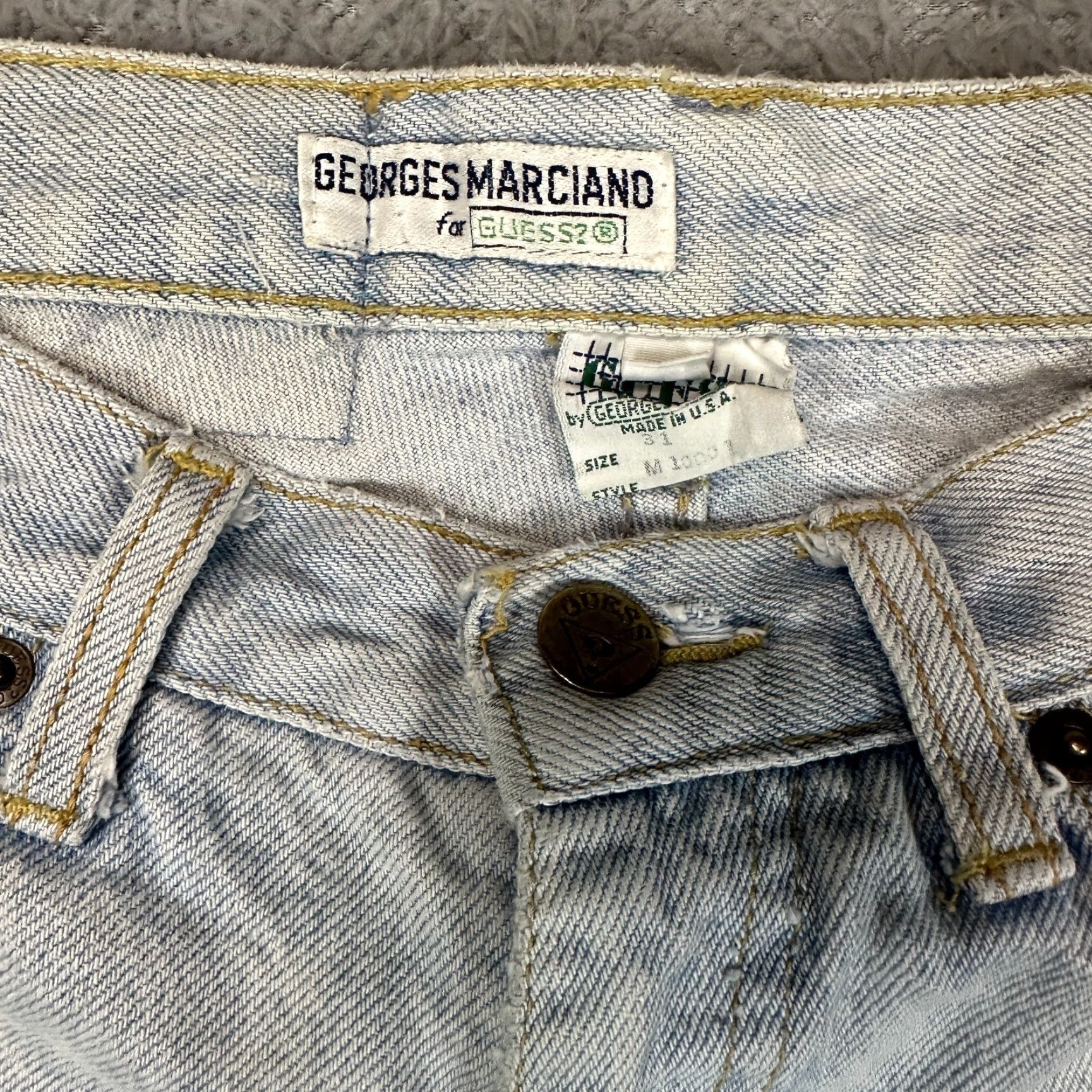 Guess GUESS Jeans 28 x 33 Light Wash High Rise 5-Pocket Denim Relaxed Men Shirt? Size US 28 / EU 44 - 7 Thumbnail