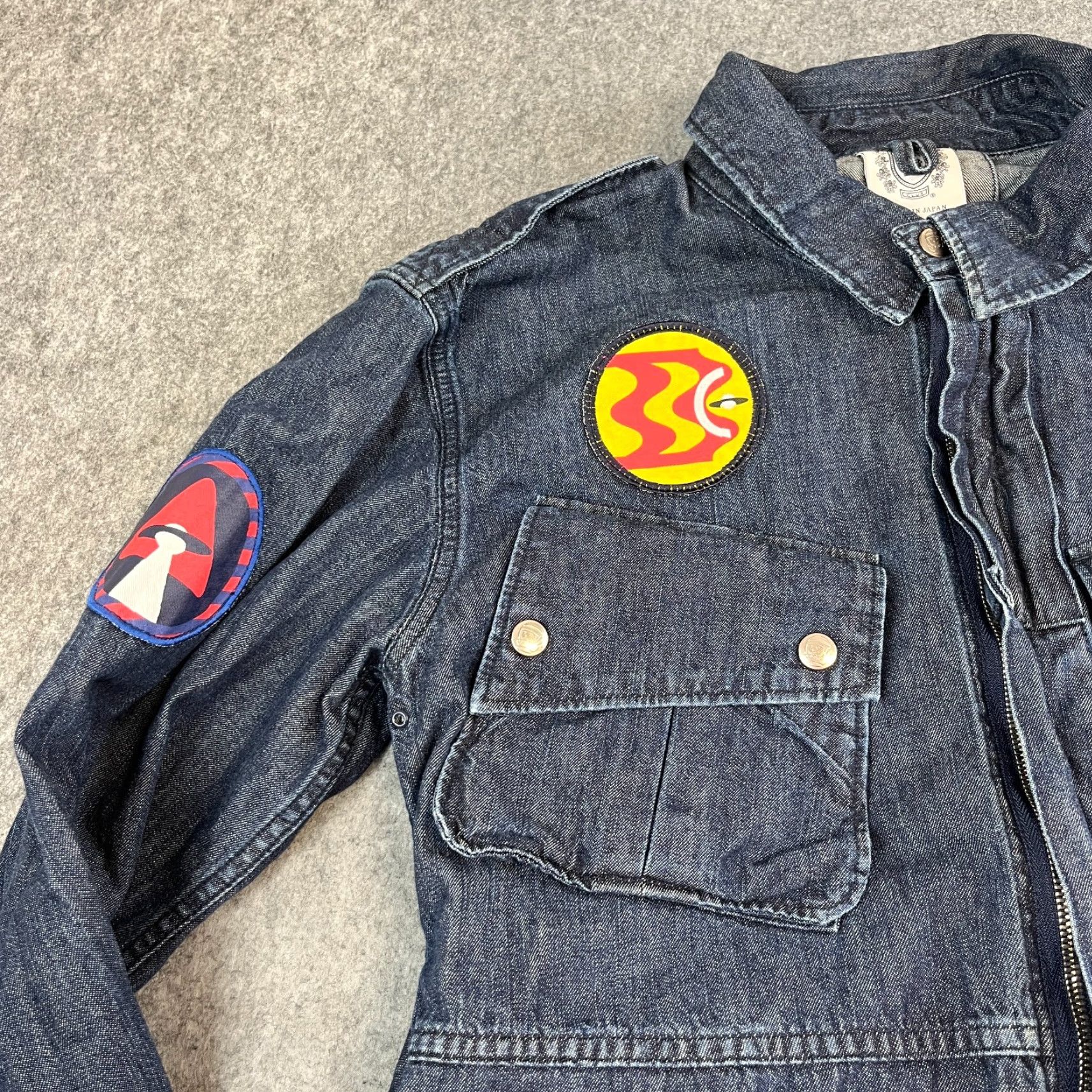 Billionaire Boys Club Billionaire Boys Club Mens Denim Jacket Large Military Style Patches Japan Made Jacket Size US L / EU 52-54 / 3 - 6 Thumbnail