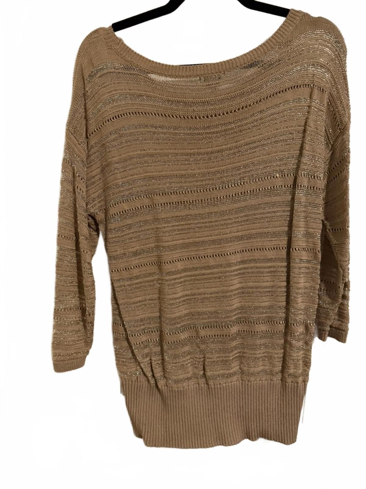 Other Cache Beige Metallic Lightweight Sweater Large Size L / US 10 / IT 46 - 4 Thumbnail