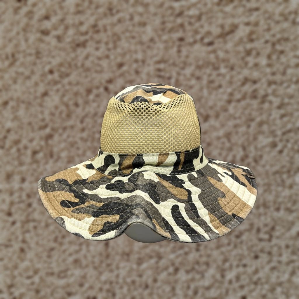 Vintage Camouflage Boonie Hat Adult One Size Beige Camo Polyester Fish Hike Camp Size ONE SIZE - 1 Thumbnail