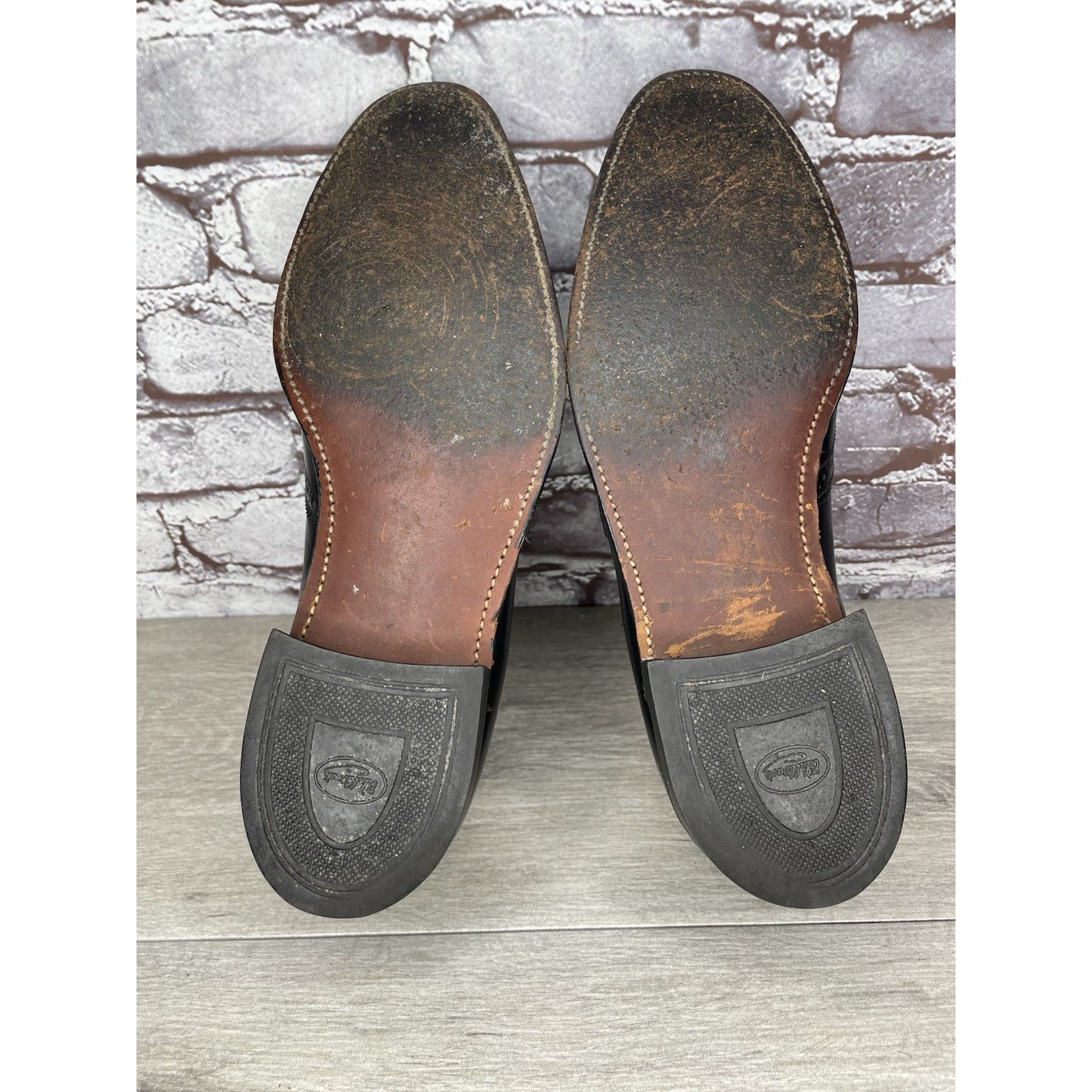 JOHN LAWRENCE SULLIVAN O'Sullivan Black Leather Wingtip VTG Loafers Dress Shoes Men Size US 12 / EU 45 - 24 Thumbnail