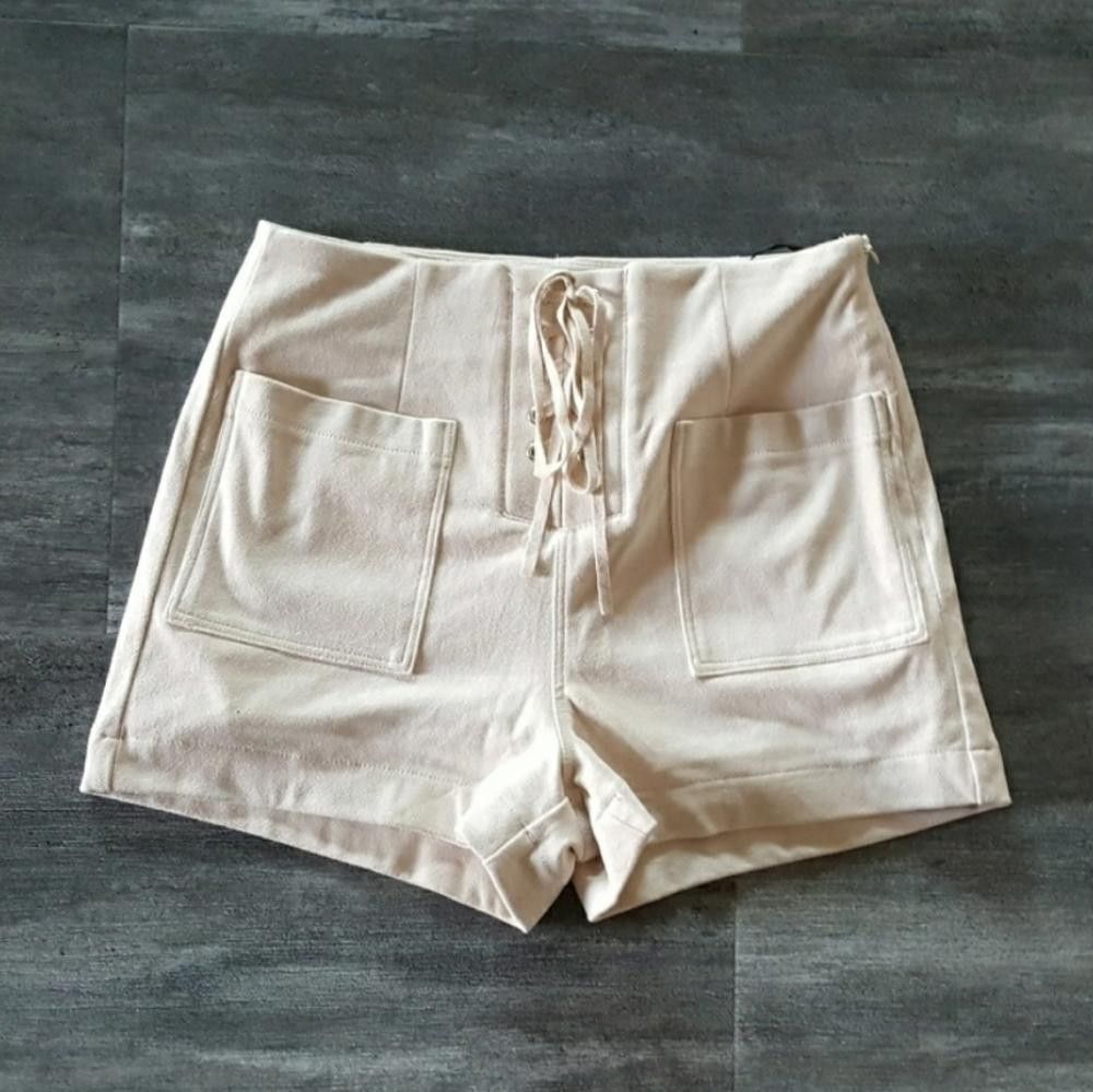 Forever 21 Cream Native Laced Up F21 Short Size 28" / US 6 / IT 42 - 1 Thumbnail