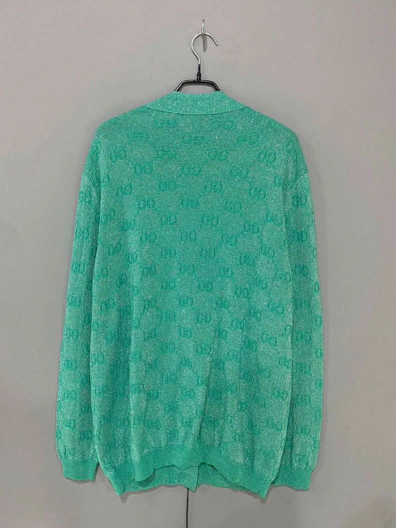 Gucci Gucci Gold thread full print old flower green cardigan coat Size S / US 4 / IT 40 - 3 Thumbnail
