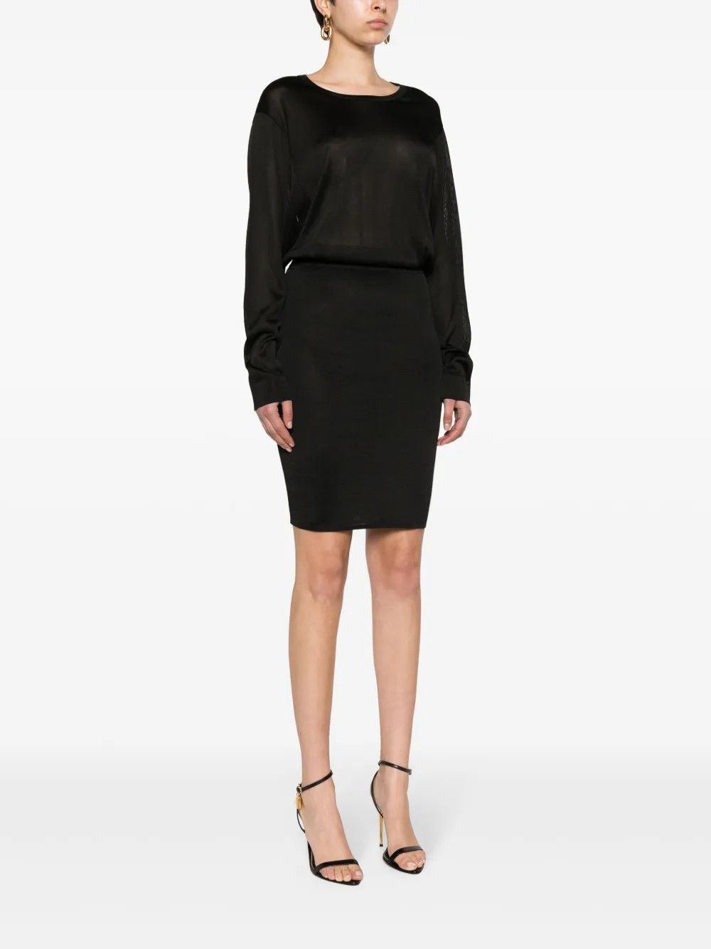 Saint Laurent Paris o1y0126 Mini Dress in Black Size M / US 6-8 / IT 42-44 - 3 Thumbnail