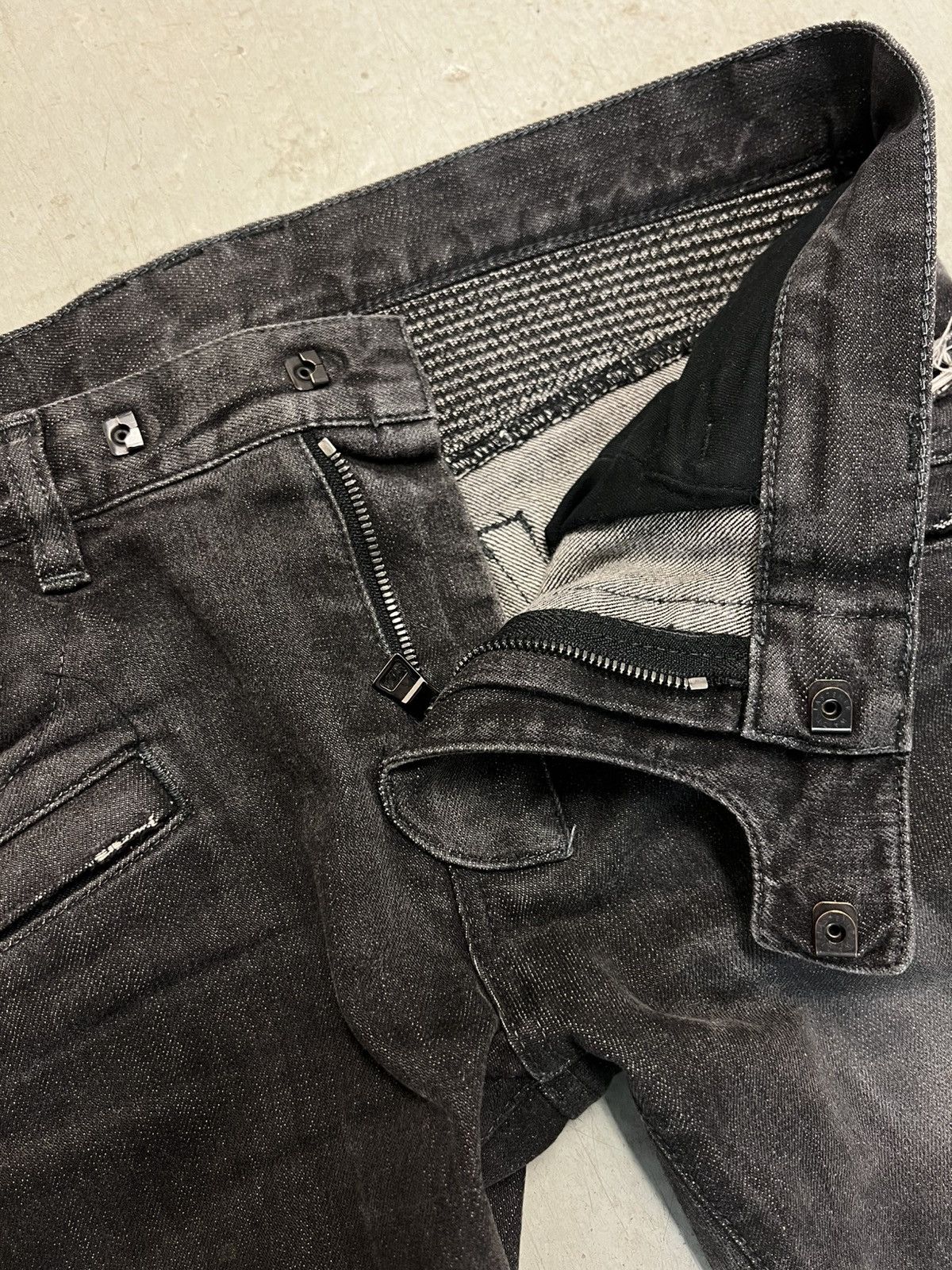 Balmain Distressed Balmain Biker Denim Size US 29 - 4 Thumbnail